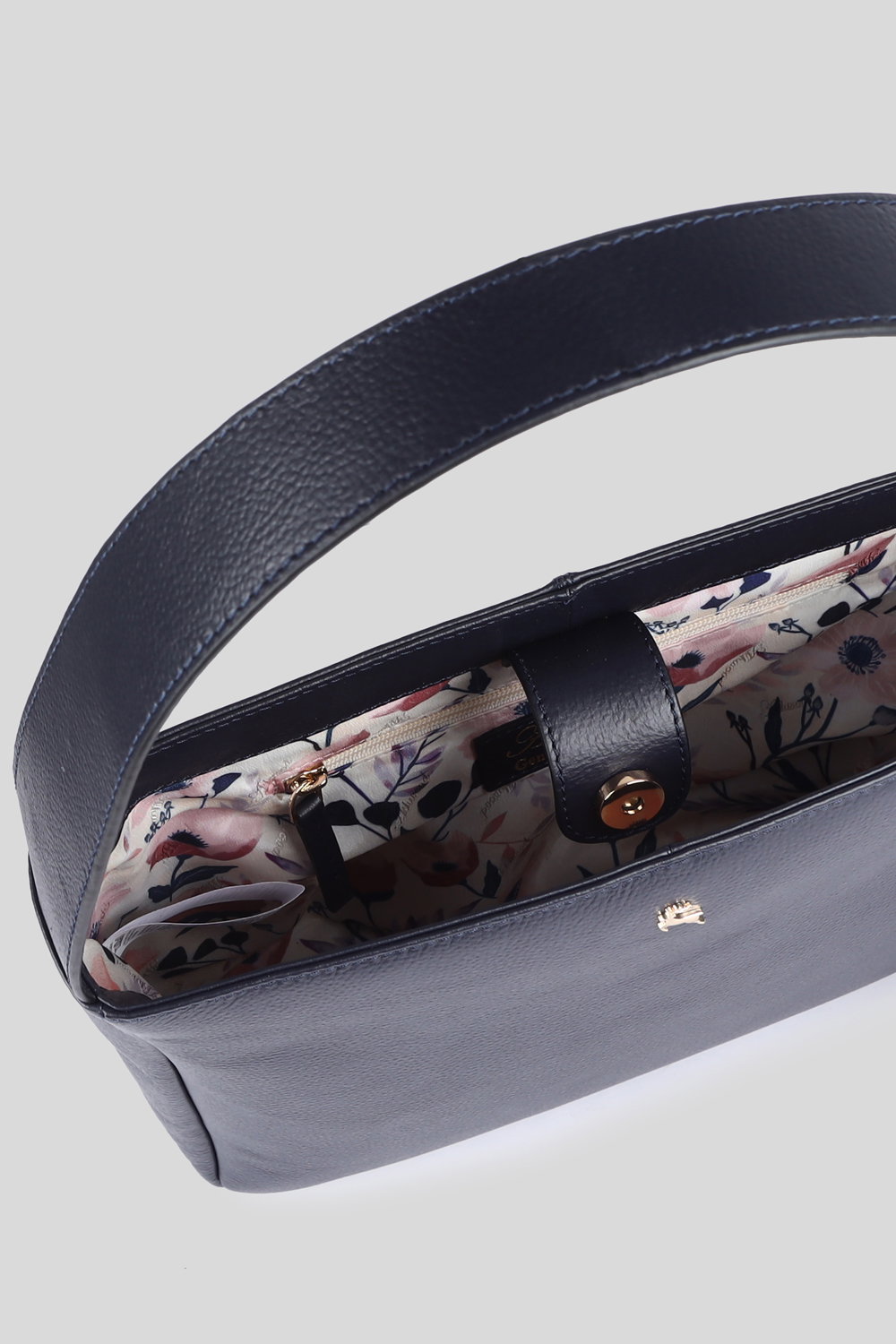 Navy Ashwood Leather Navy 'Capolavoro Veneziano' Real Leather Hobo Shoulder Bag, Image 4 of 4