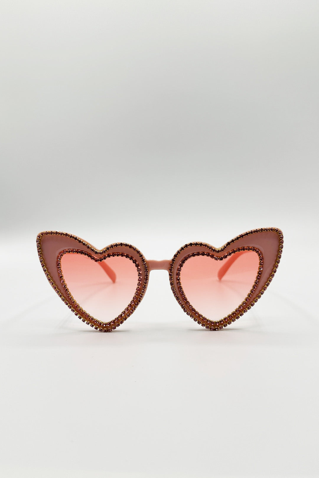 Pink Heart Shape Sunglasses In Pink, Image 2 of 4