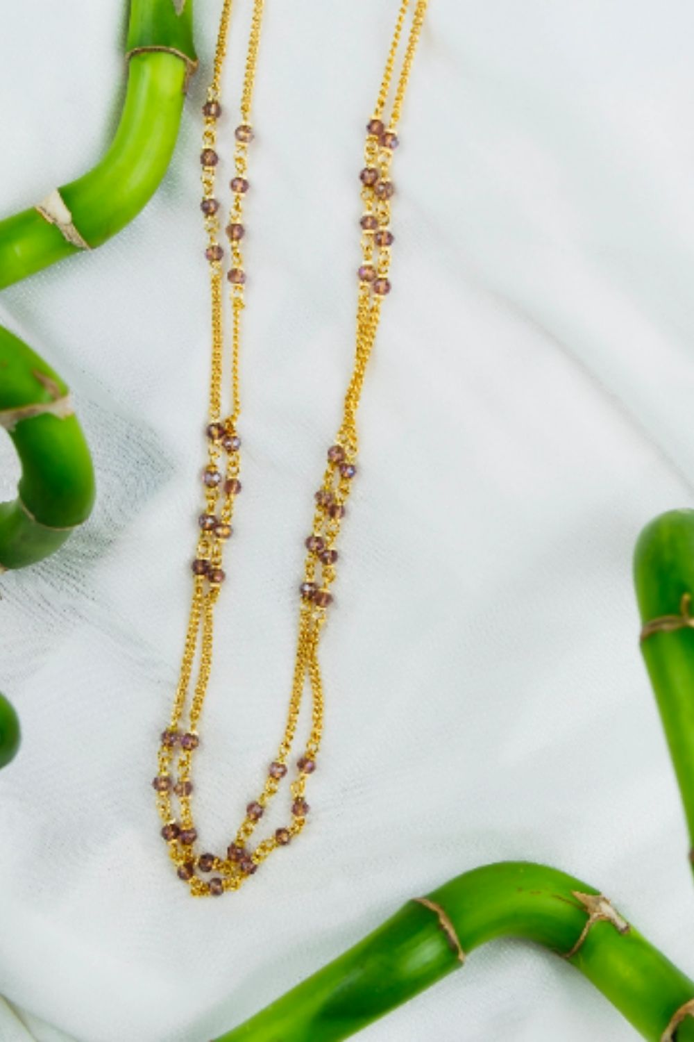 Two Strand Gold Pearl Necklace for Women, Image 3 of 3