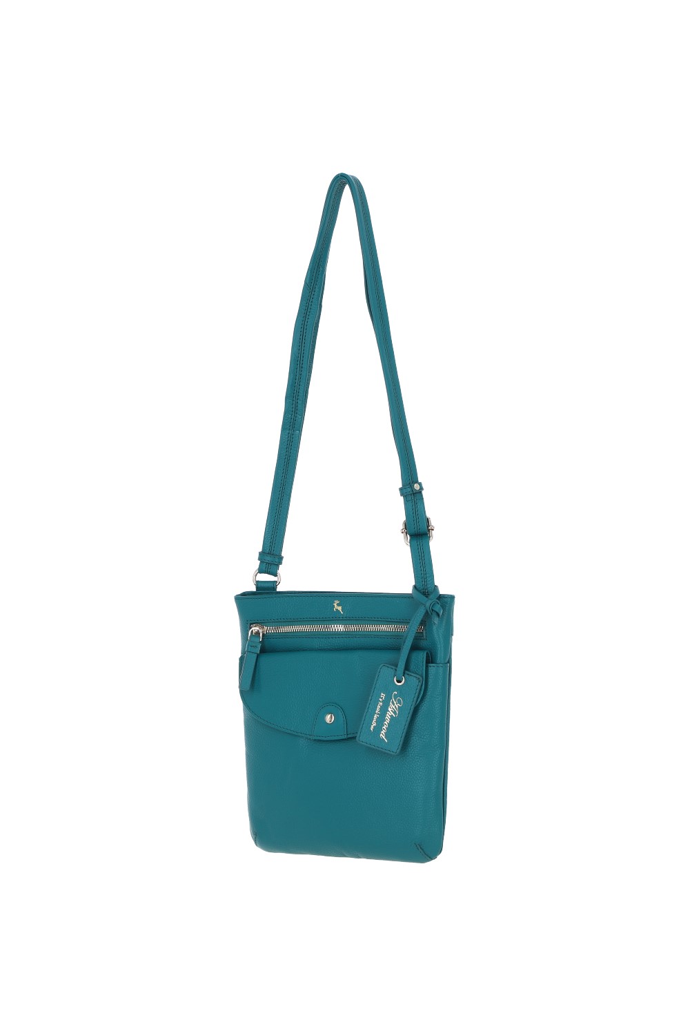 Blue Ashwood Leather Blue 'Five CB' Real Leather Cross Body Bag, Image 2 of 5