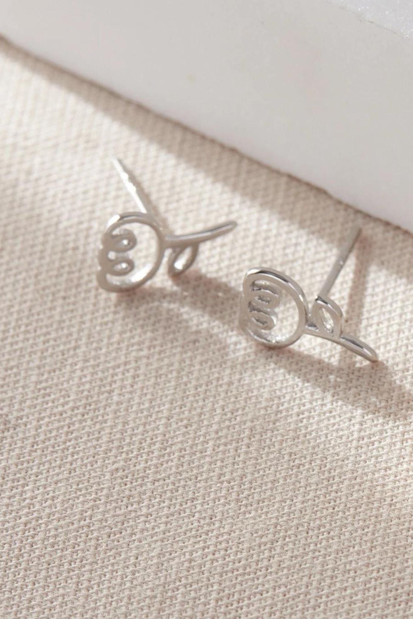 Silver Sterling Silver Tulip Flower Studs, Image 2 of 3