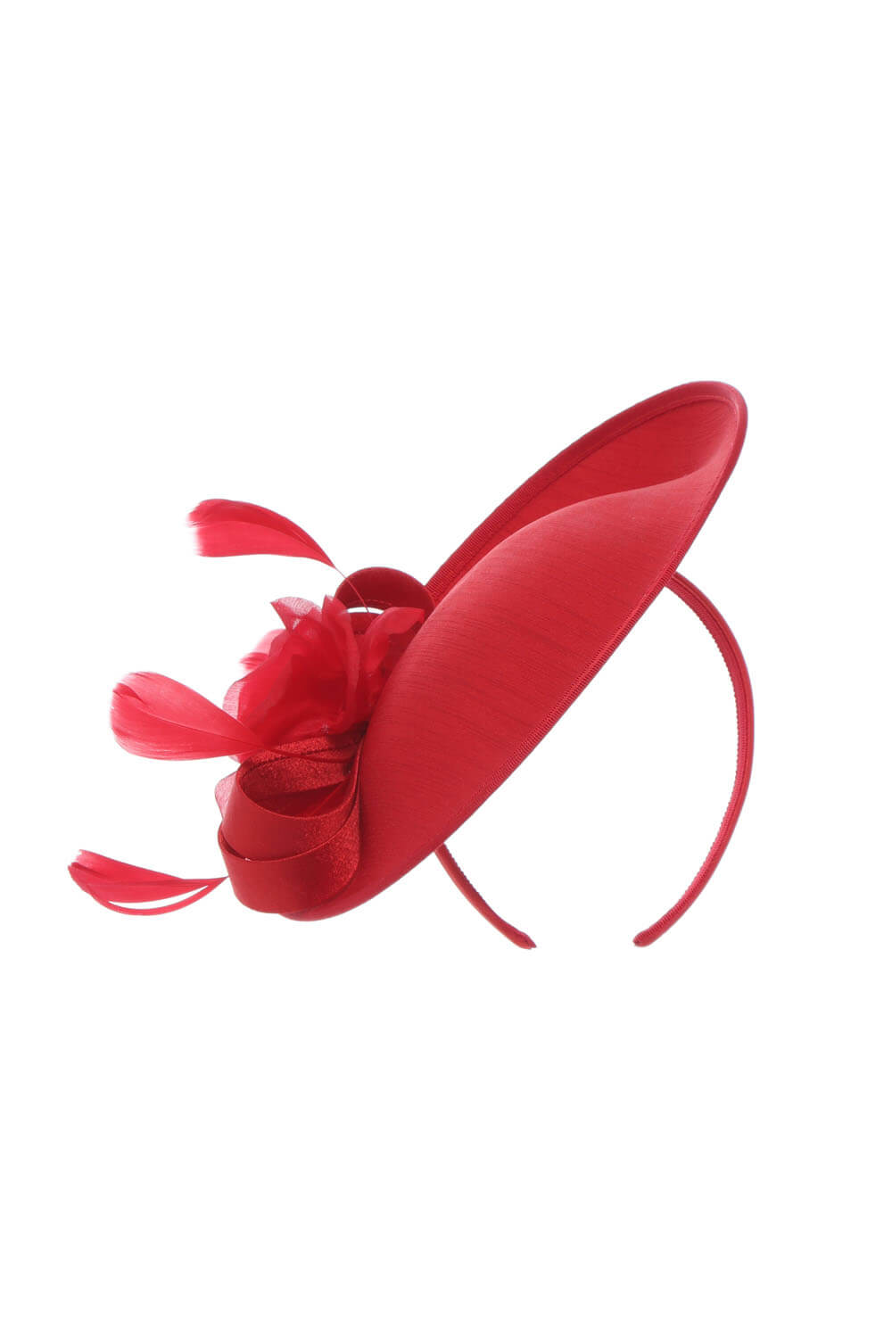 Red Mini Disc Fascinator, Image 4 of 4