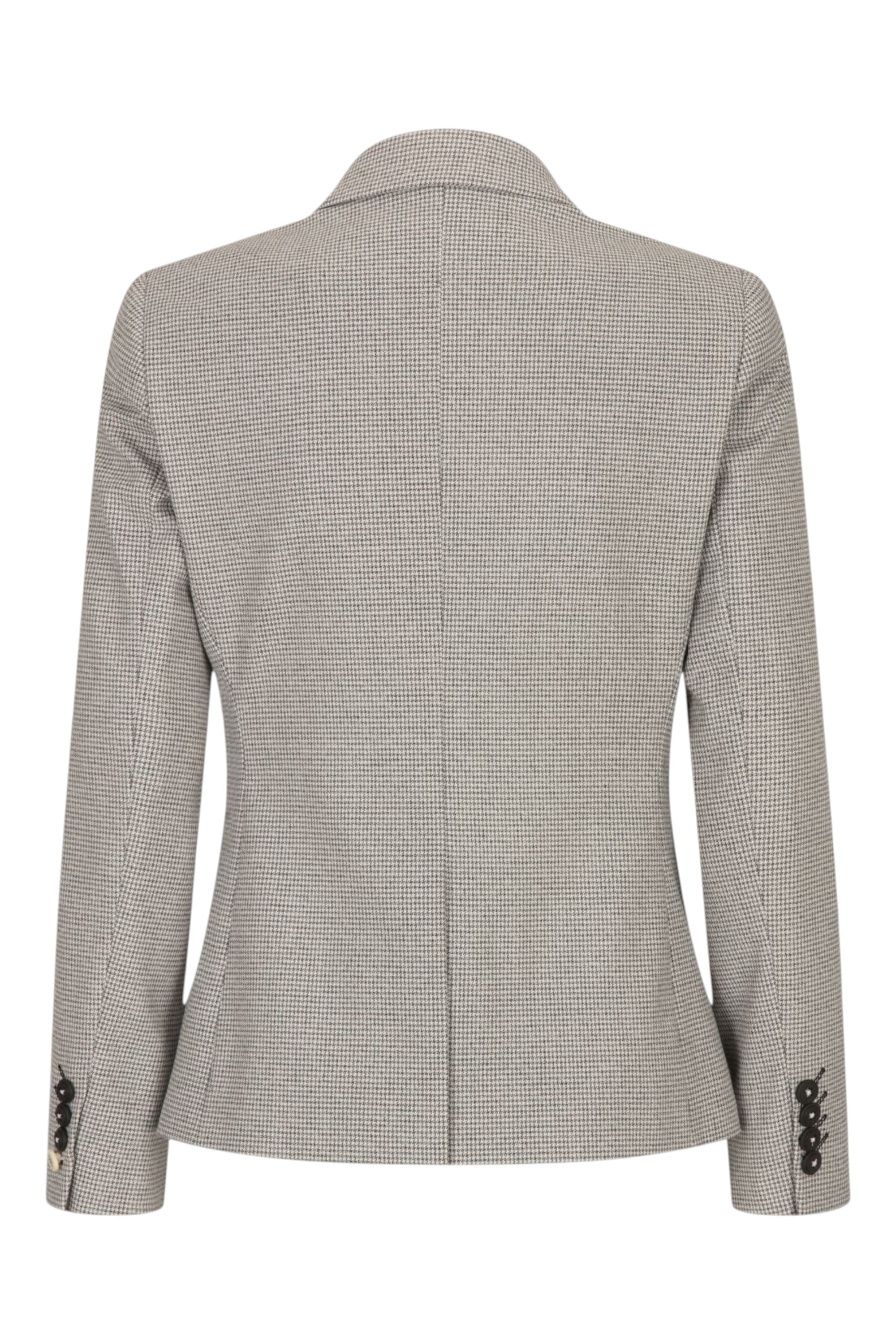 Beige Infinity Leather Beige Women's Beige Tweed Wool Blend Blazer, Image 4 of 5