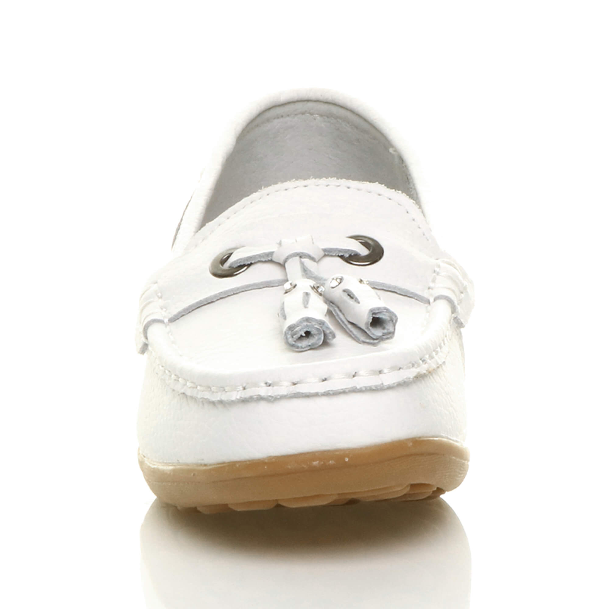 White AJVANI White Comfort Boat Shoes Loafers, Image 5 of 8