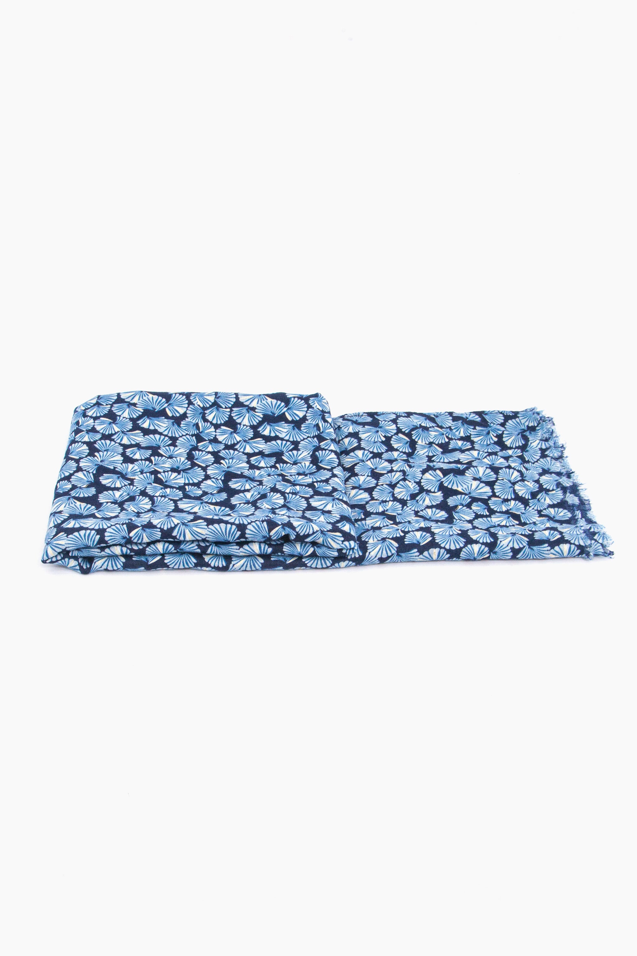 Blue Sarta Blue Retro Fan Lightweight Scarf, Image 5 of 5
