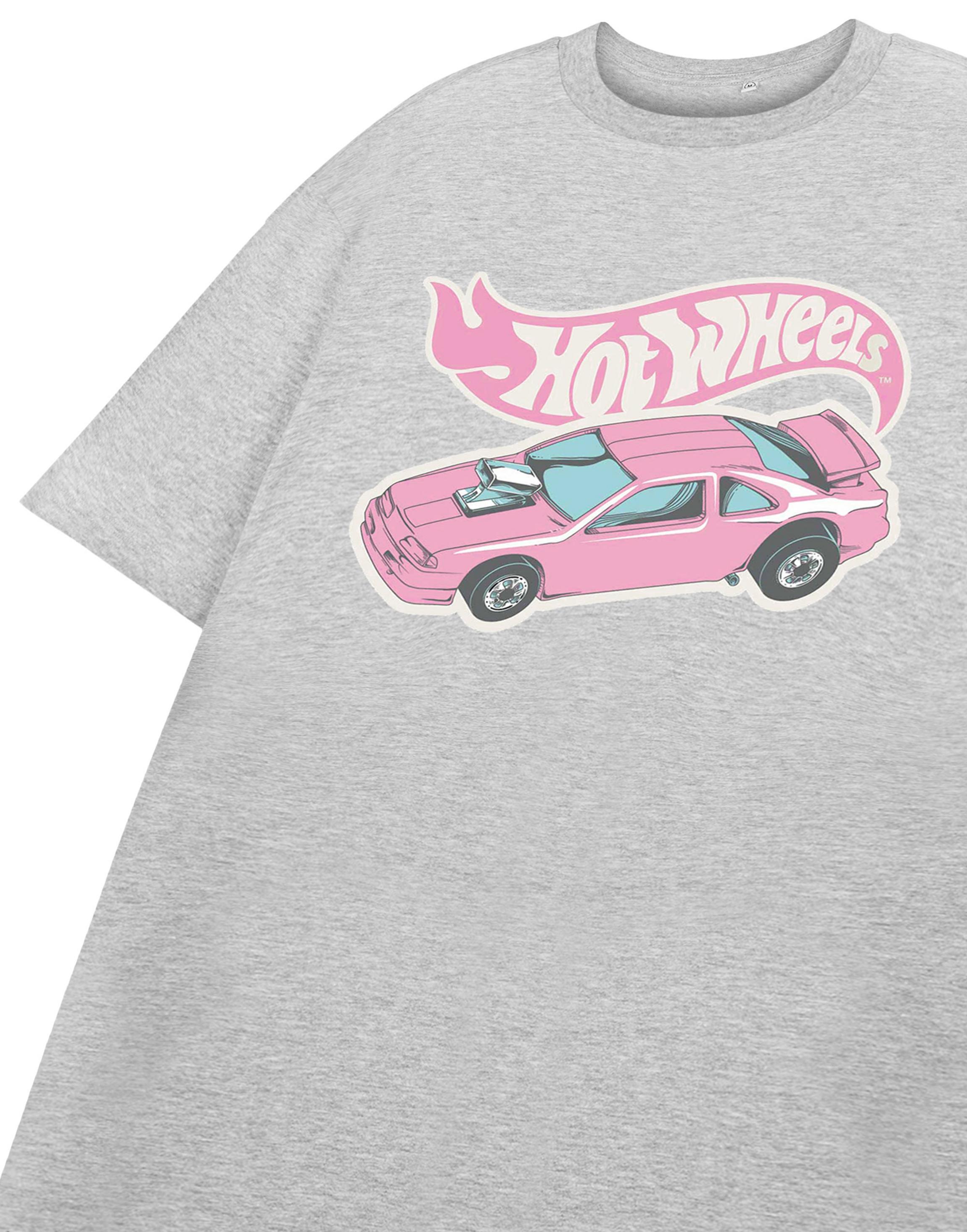 Grey Hot Wheels Pink Car T-Shirt, Image 5 of 6