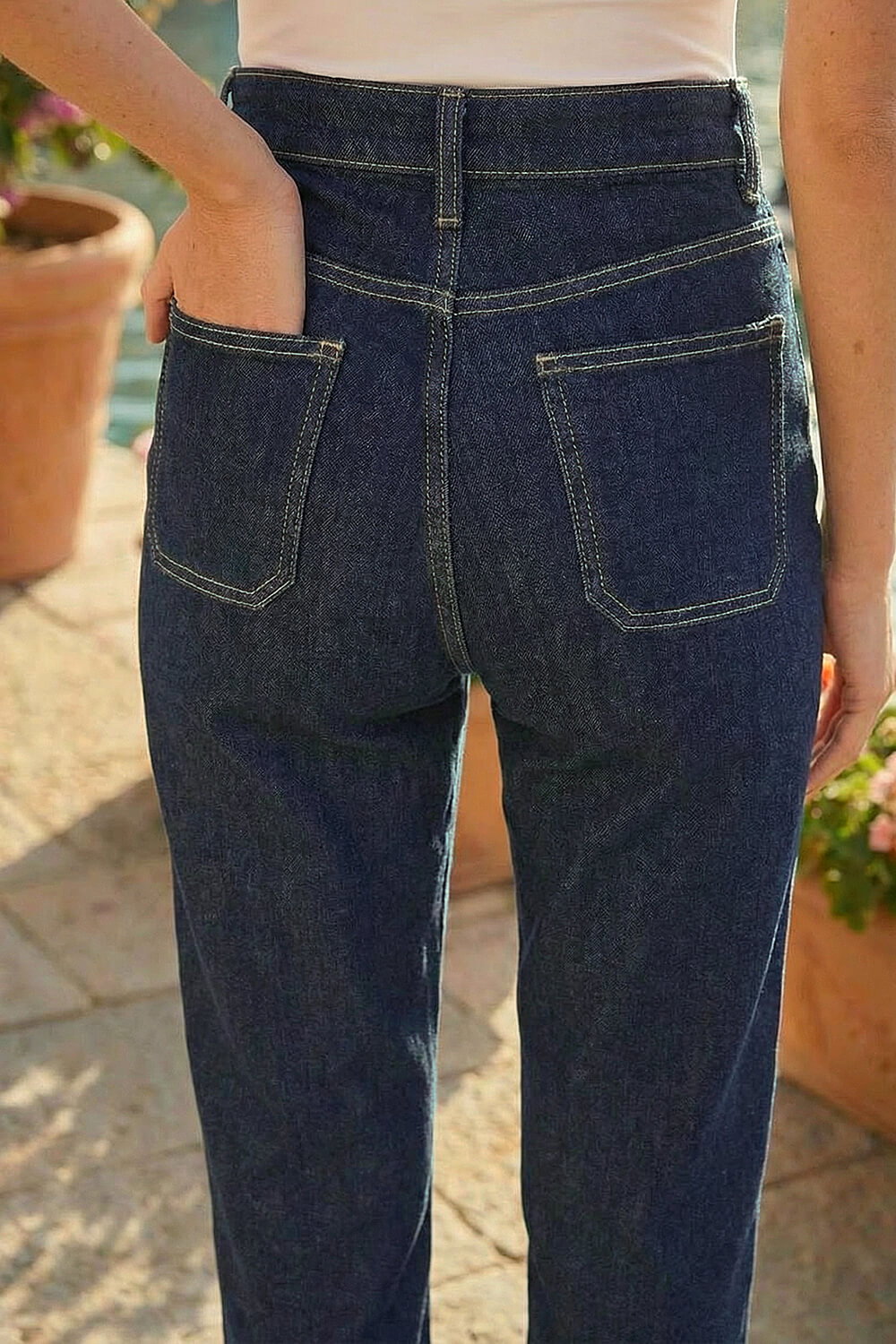 Indigo Cotton Ankle Grazer Stretch Jean, Image 5 of 4