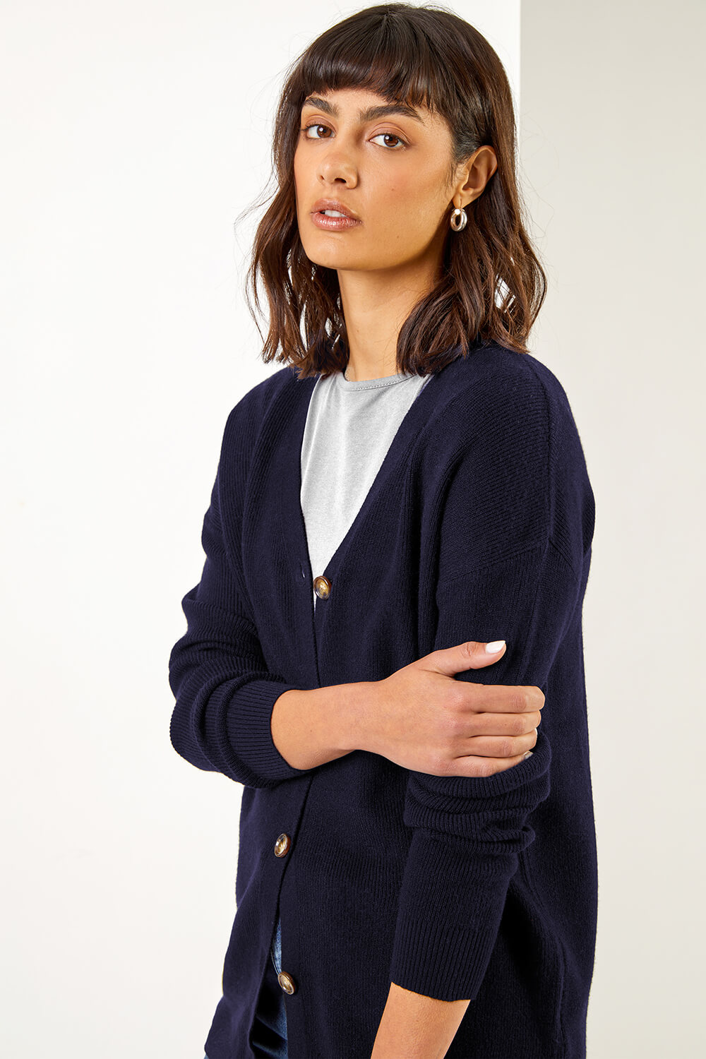  Longline Buttoned Cardigan, Image 5 of 5