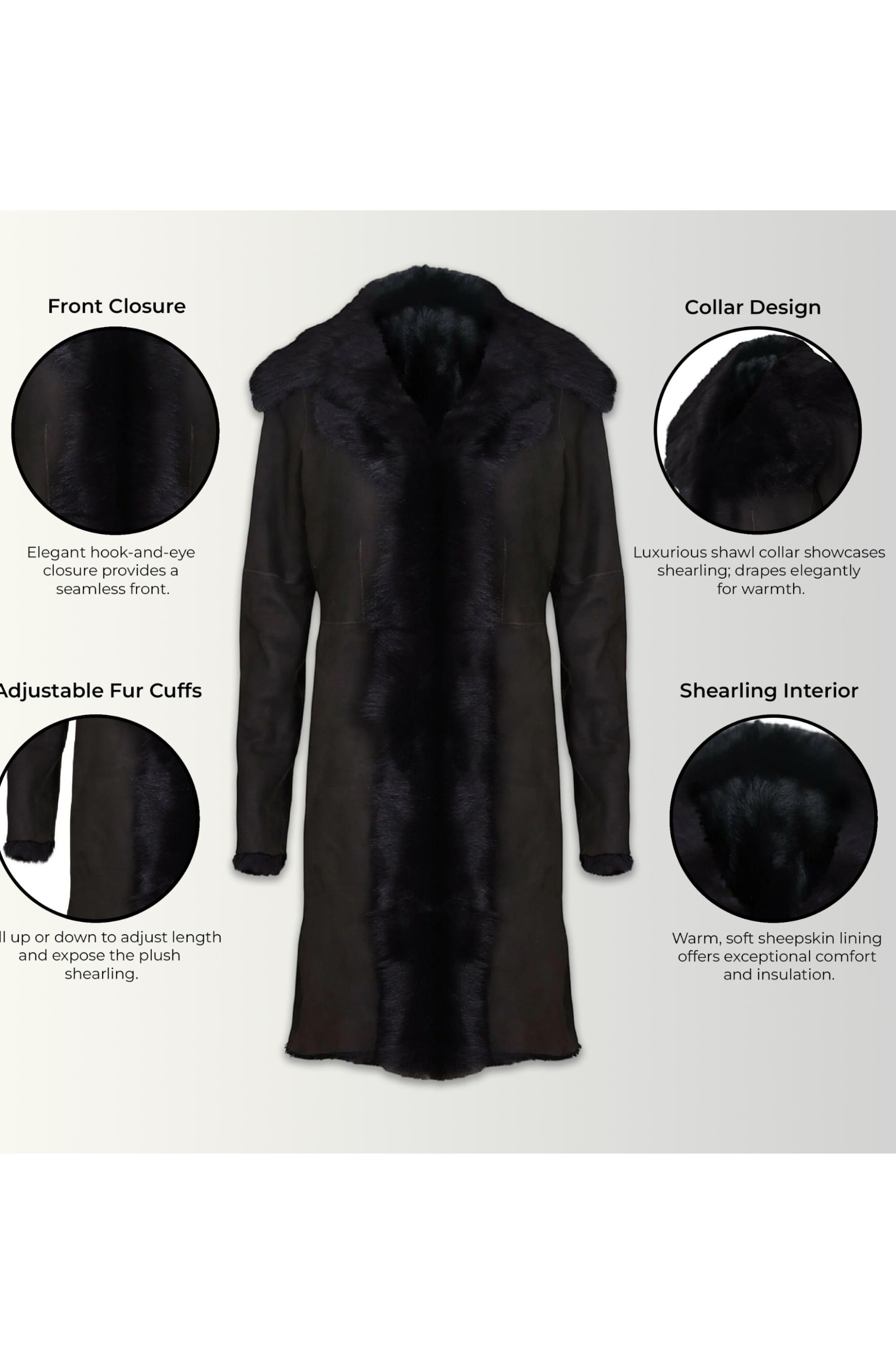 Dark Brown Toscana Sheep Suede Leather Trench Coat, Image 4 of 8