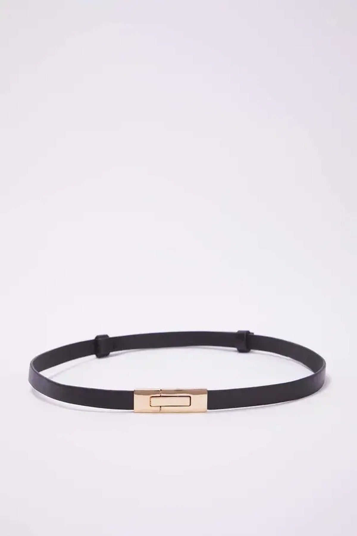 Multi WOVCOR Multi Double Pack Gold Rectangular Clasp Slim Faux Leather Belt, Image 3 of 4