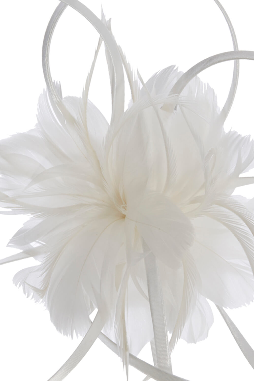 Ivory  Floral Feather Headband Fascinator, Image 3 of 4