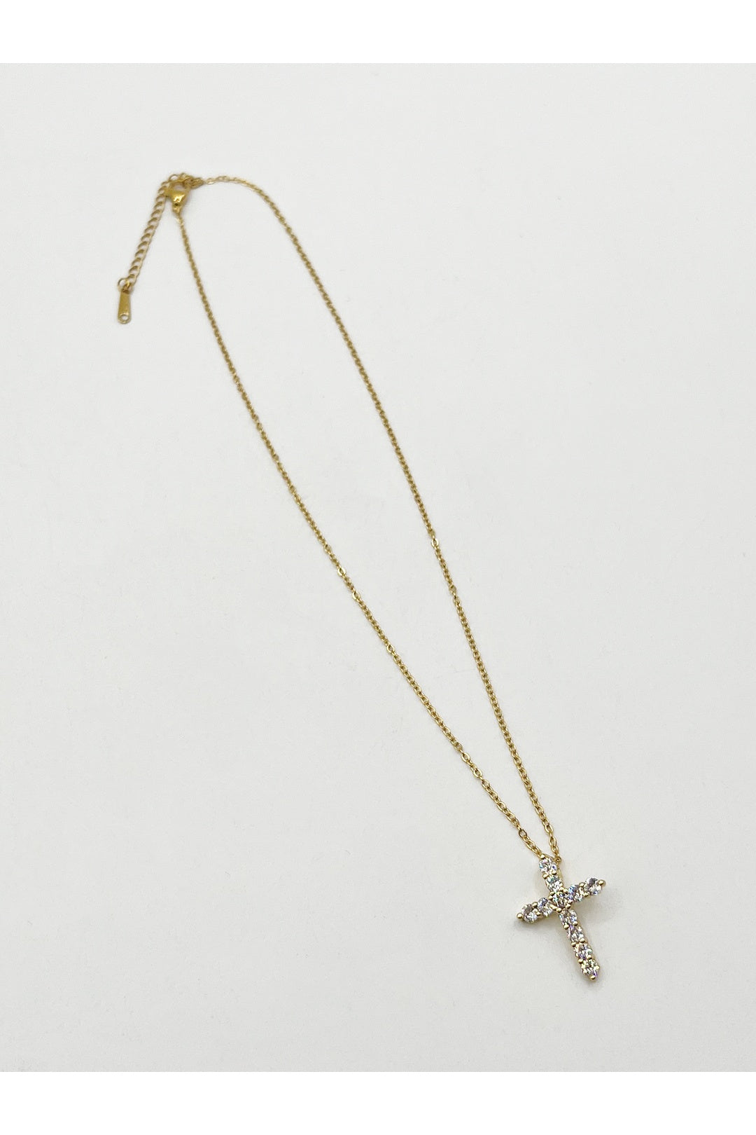 Gold Diamante Cross Necklace - Gift Boxed, Image 4 of 6