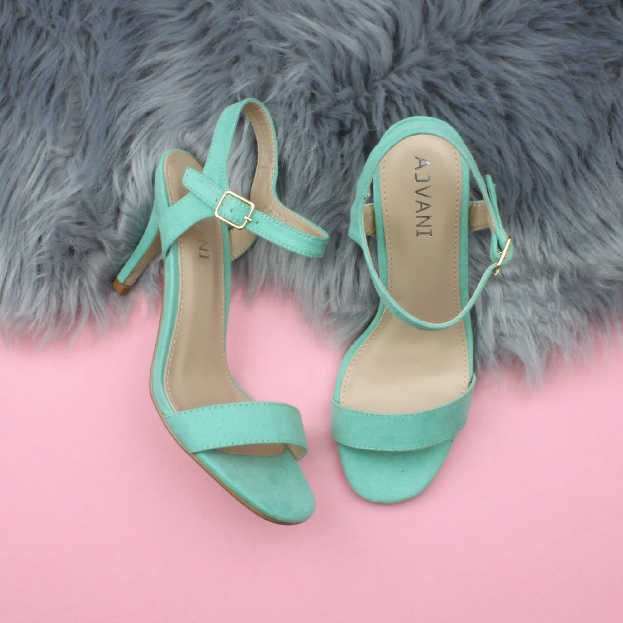 Mint AJVANI Mint Barely There Strappy High Heeled Sandals, Image 4 of 6