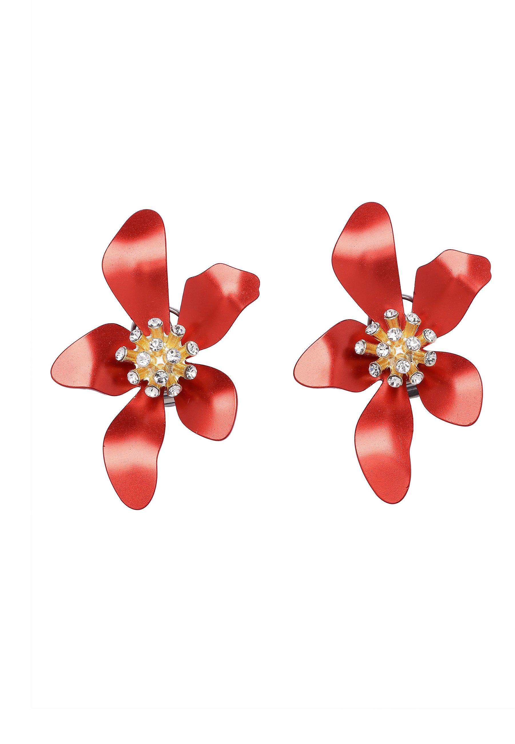 Purple Floral Stud Earrings