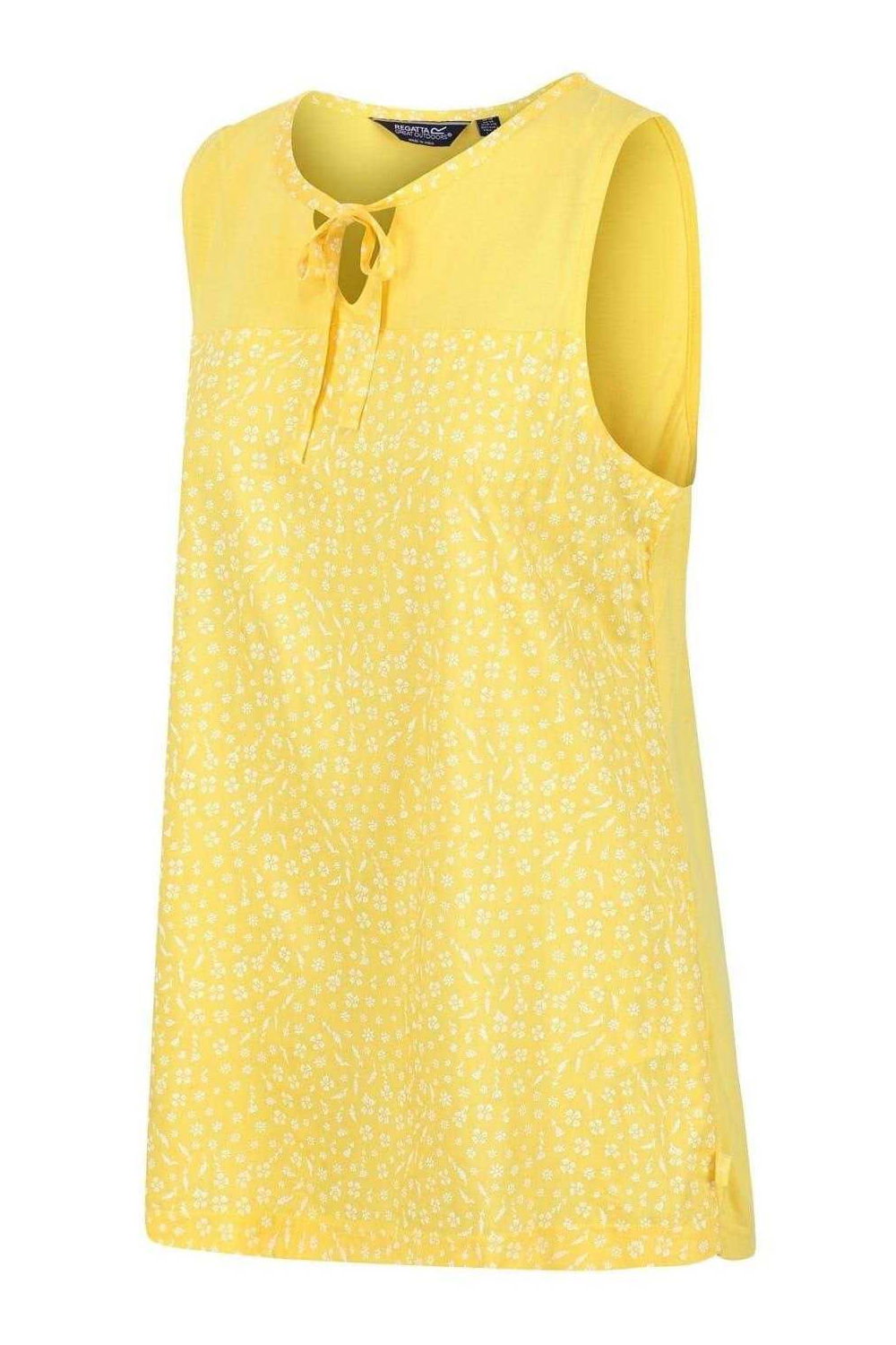 Yellow Janessa Patterned Sleeveless TShirt, Image 3 of 3