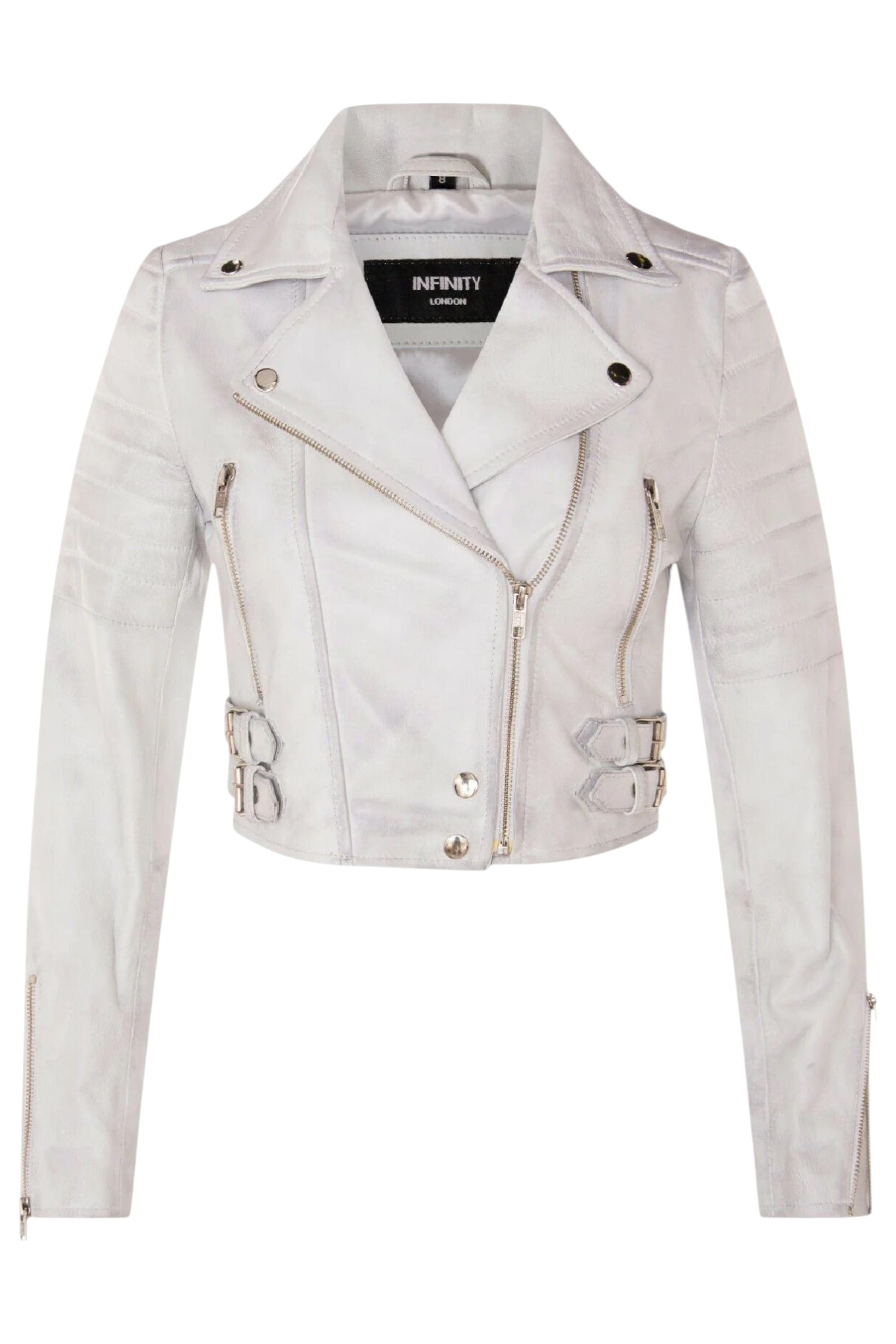 Pink Brando Cropped Leather Jacket-Longtown