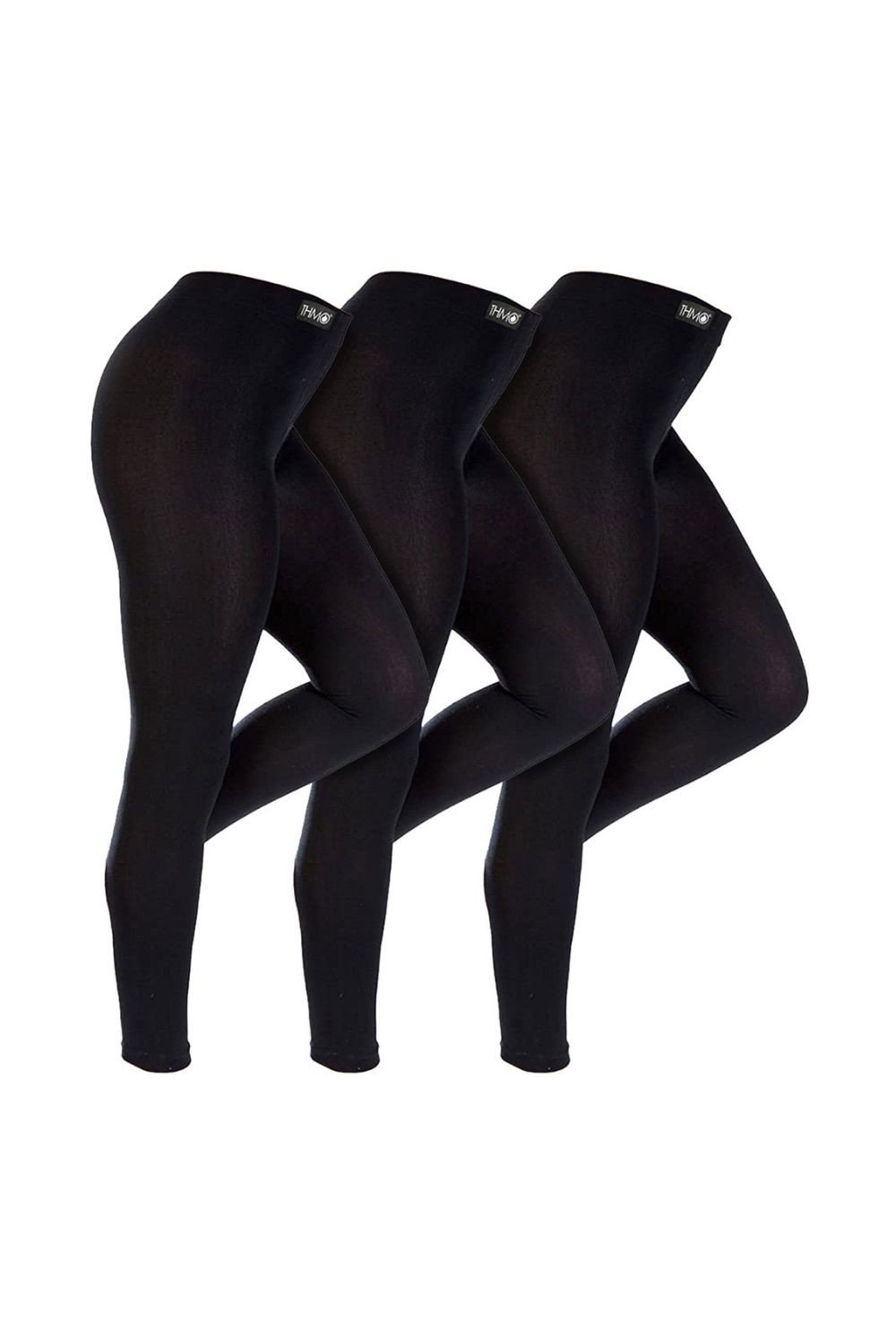 Black 3 Pack Multipack Wo's Black Thermal Footless Leggings, Ladies Winter Tights
