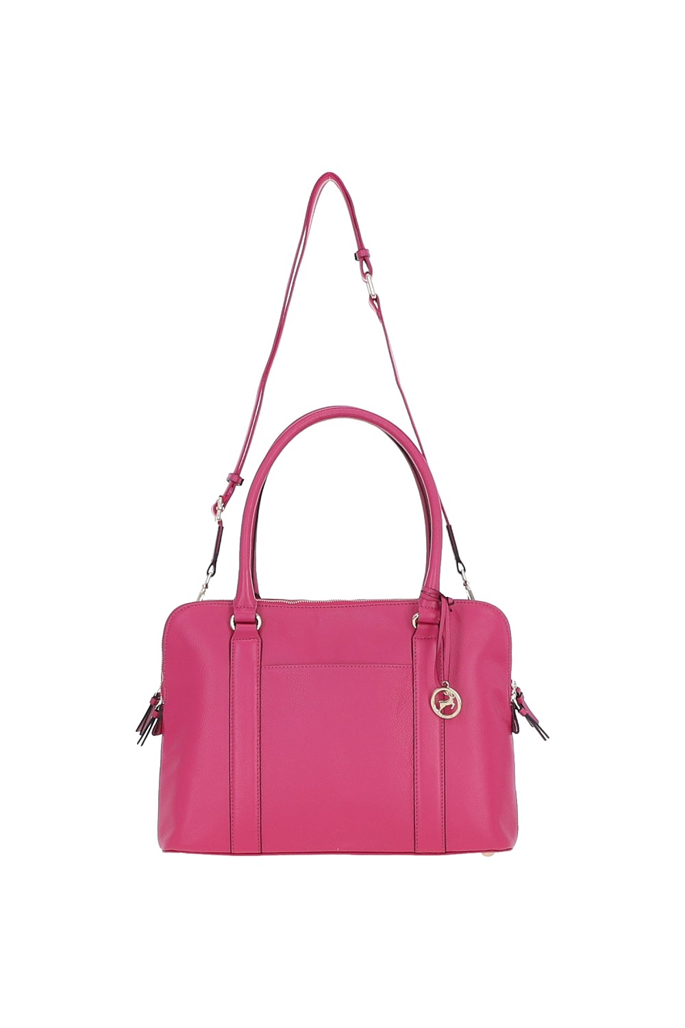 Pink 'Cuore di Cuoio' 3 Section Large Leather Handbag, Image 2 of 4
