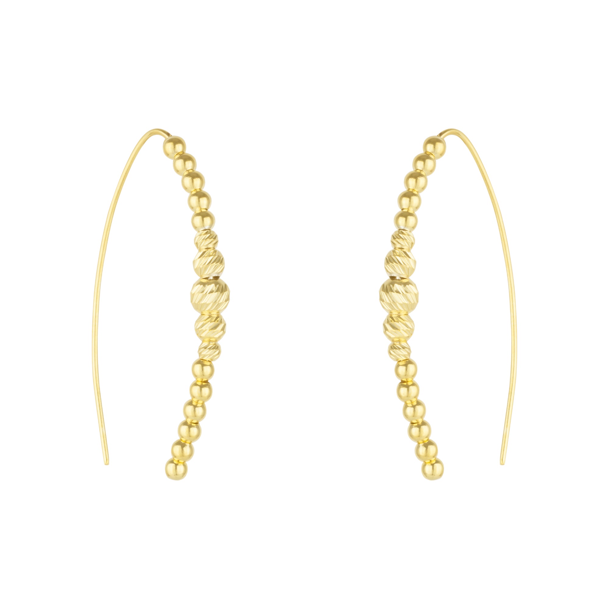 Gold Spero Gold Beaded Pull Through Sterling Silver Earrings, Image 1 of 1