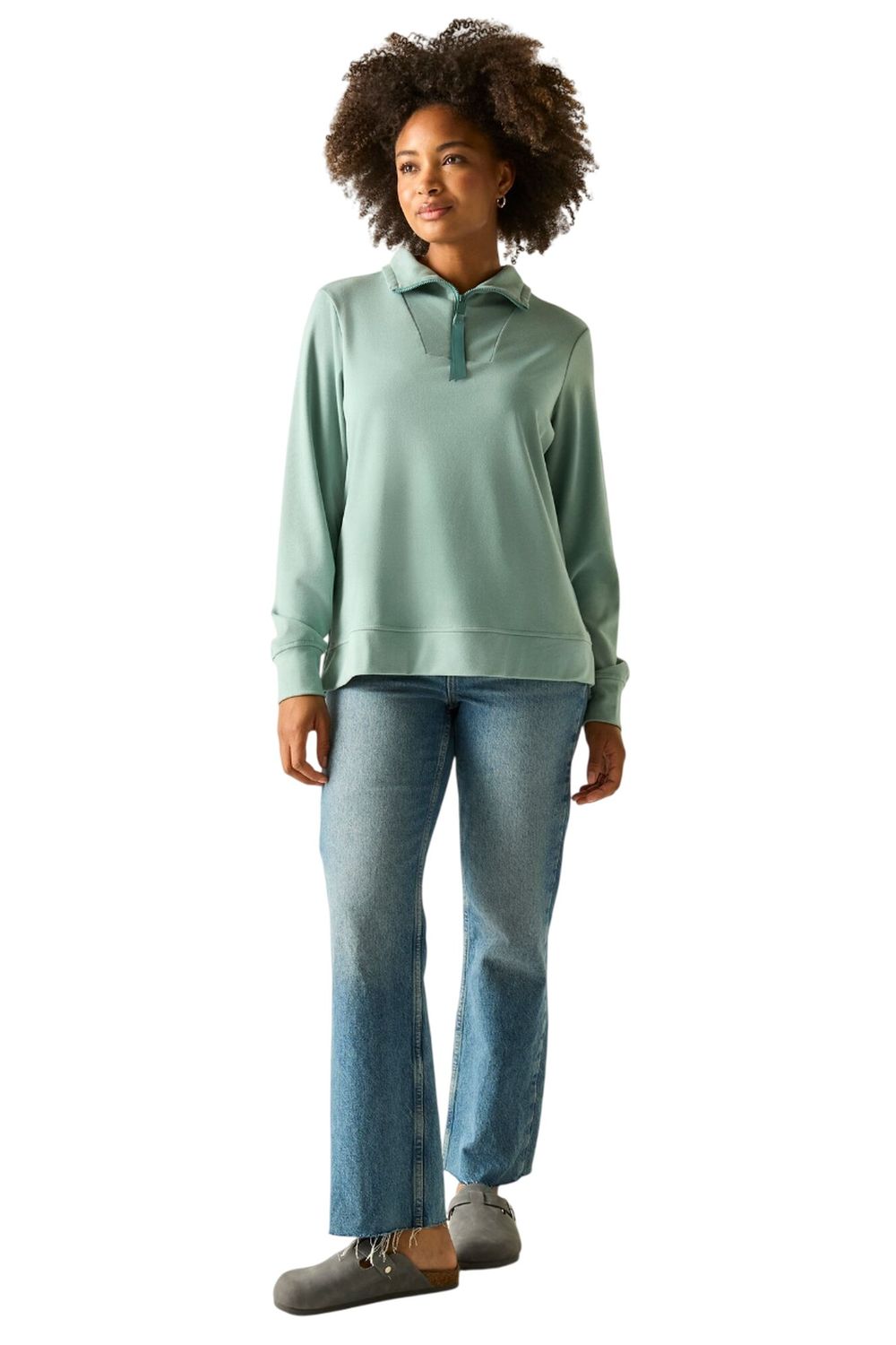 Olive Demmi Quarter Zip Fleece Top, Image 6 of 6