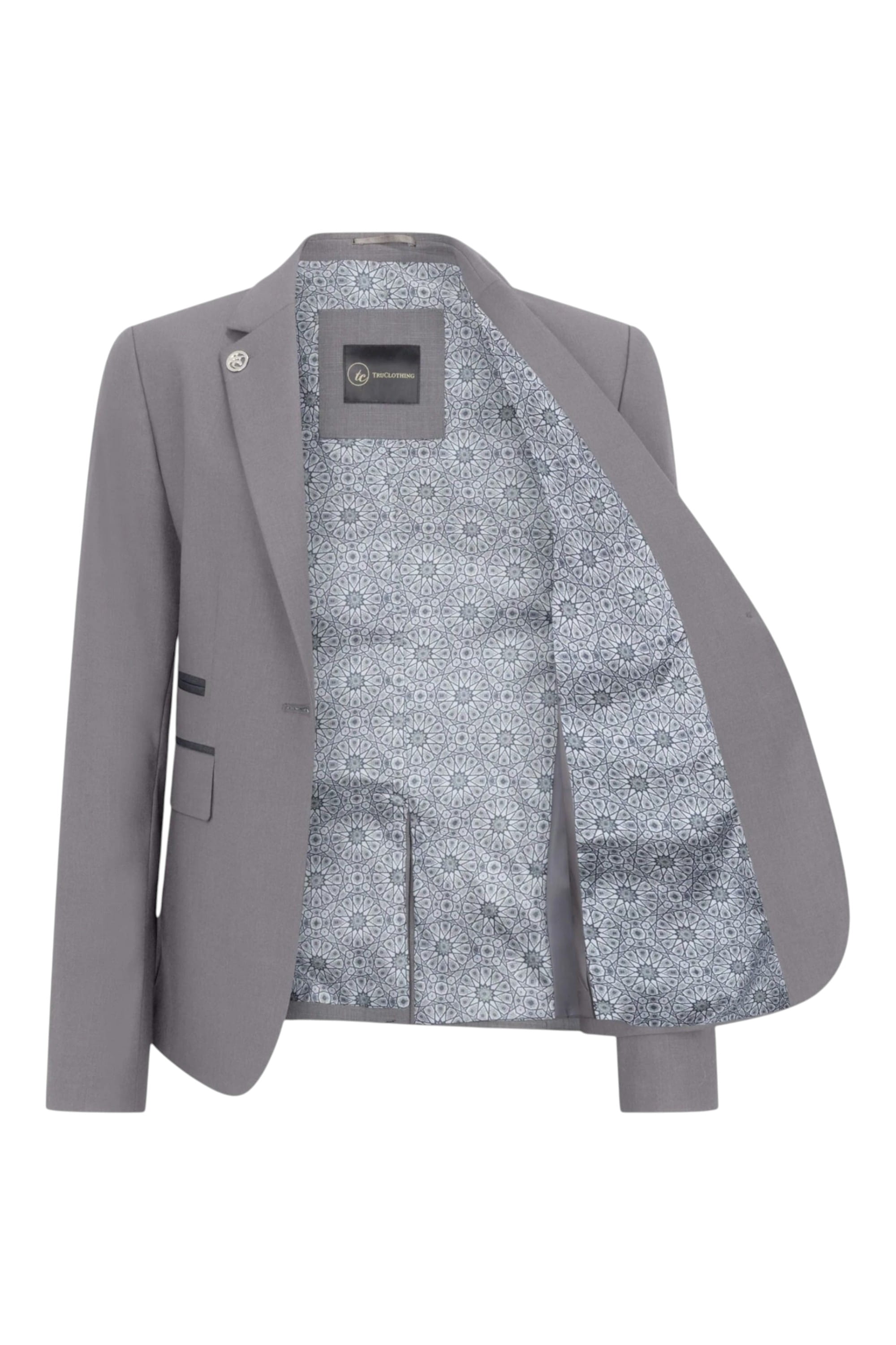 Grey Womens 3 Piece Plain Grey Formal Office Suit, Image 4 of 8