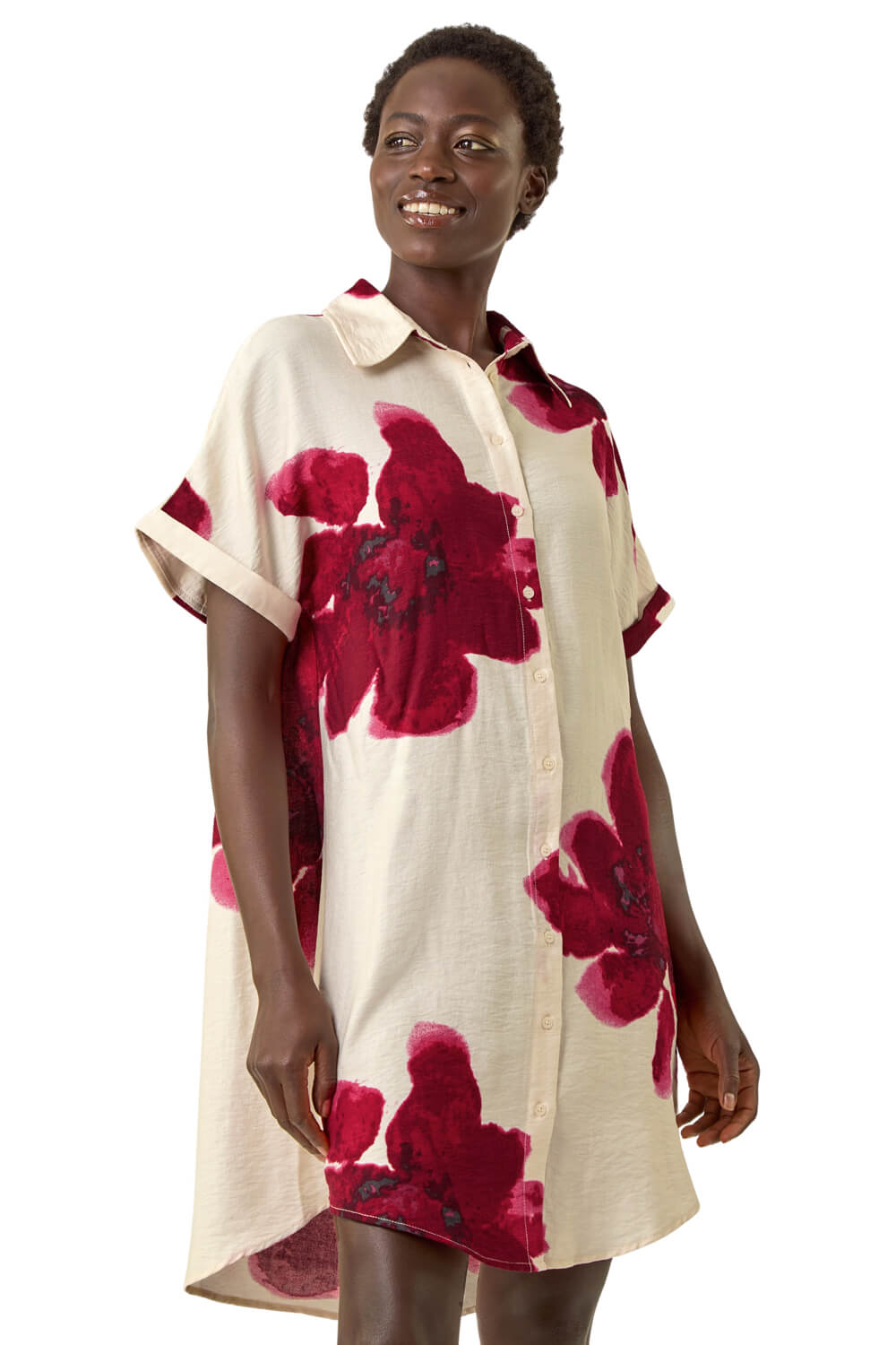 Colorful Floral Print Shift Dress
