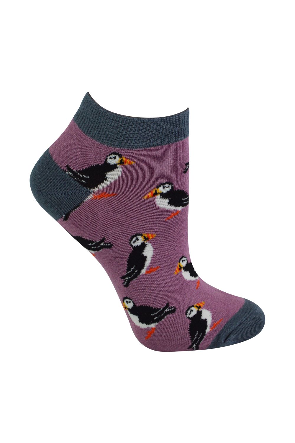 Mauve Bamboo Breathable Trainer Socks, Image 1 of 5