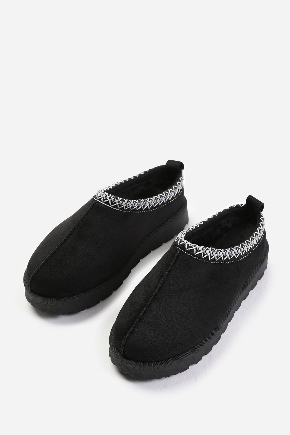 Black 'Oak' Aztec Detail  Fur Lining Mini Boots, Image 3 of 3