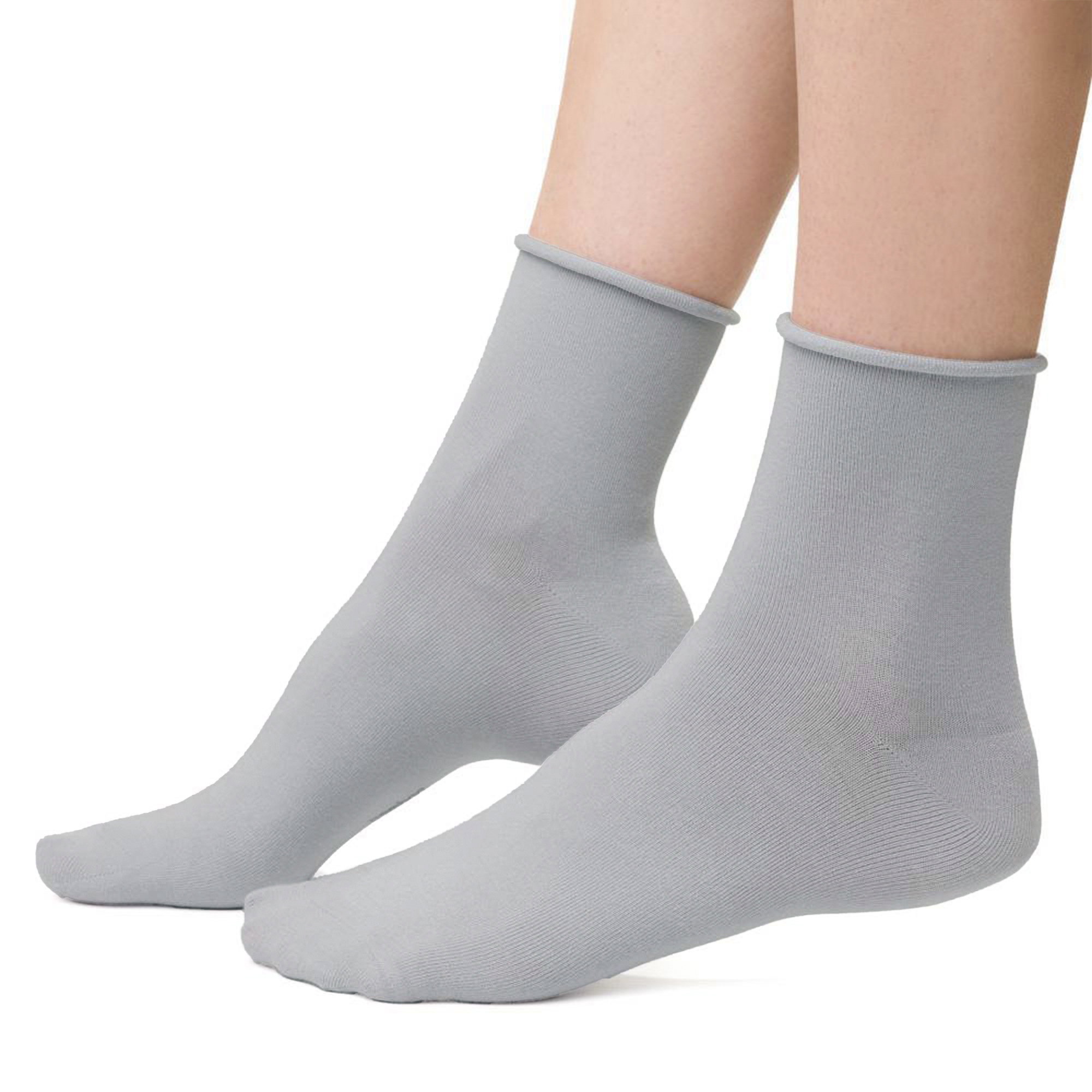 Grey Bamboo Sensory Soft Seamless Socks Set, Image 3 of 4