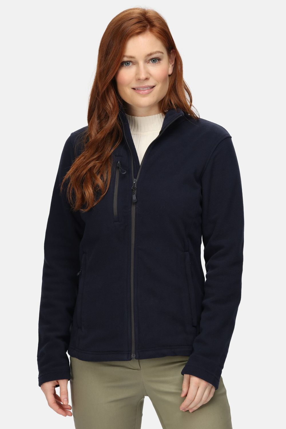 Navy Recycled Full Zip Fleece, Image 1 of 5