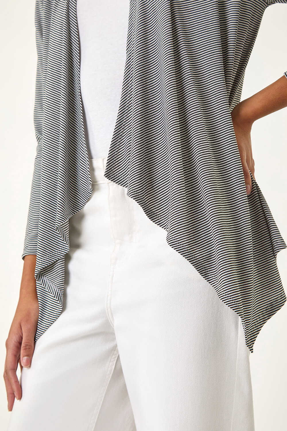 Black Waterfall Stetch Jersey Cardigan, Image 6 of 5