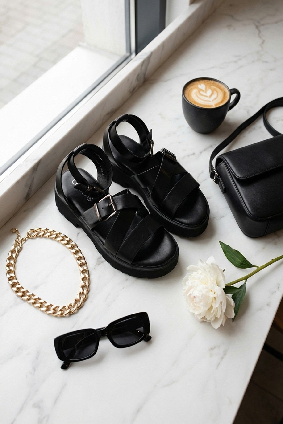 Lily Womens Chunky Platform Buckle Sandals, Image 3 of 8