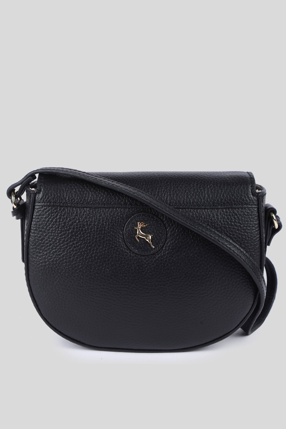 Black 'Borsa della Moda' Real Leather Saddle Crossbody Bag, Image 3 of 4