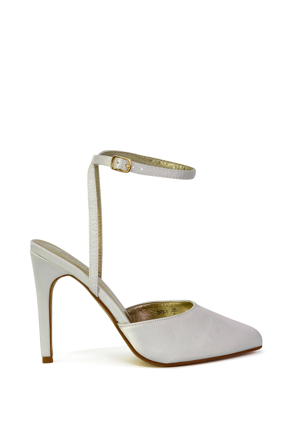 White 'Liliane' 2 Part Pointed Toe Satin Shoes Stiletto Heel