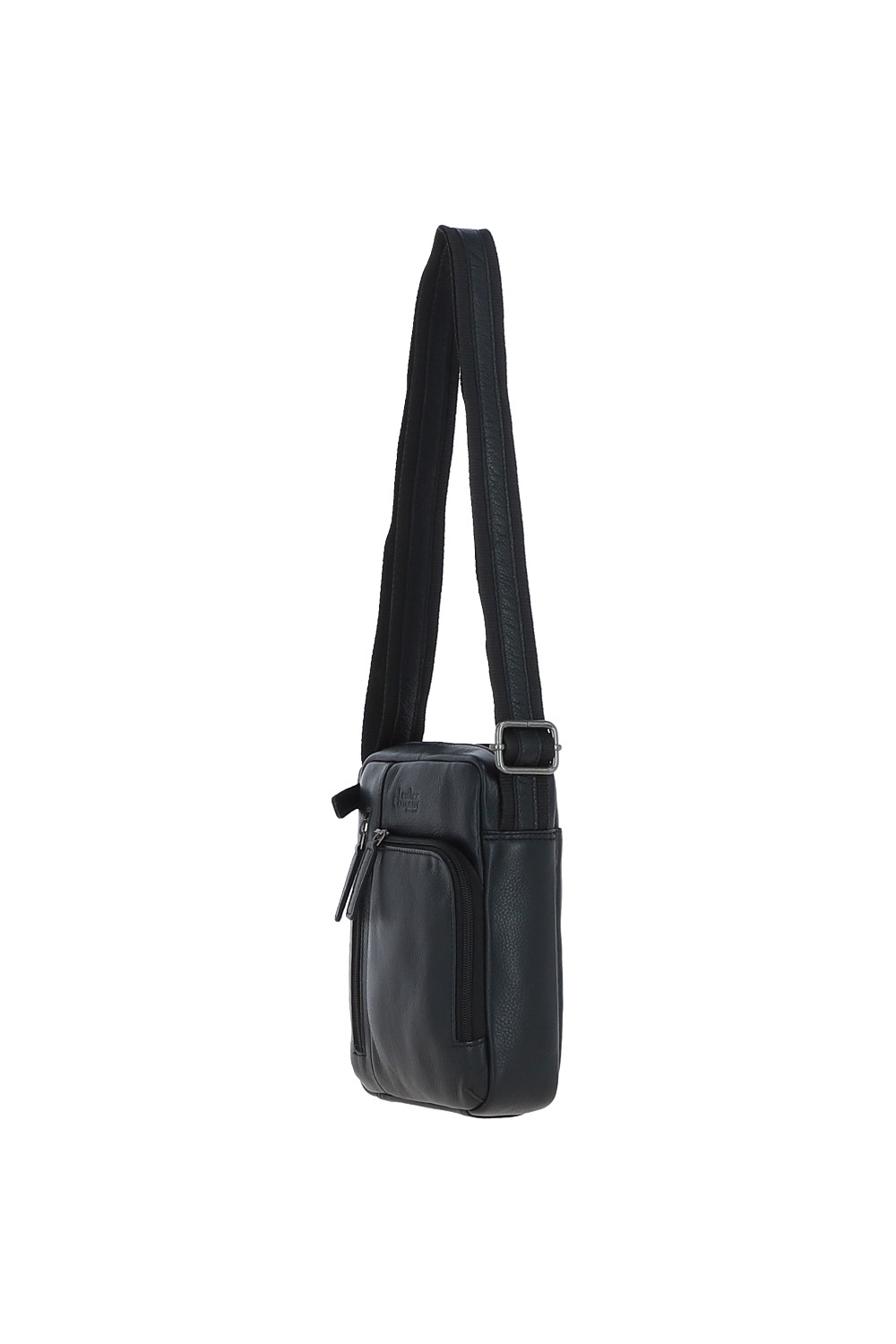 Black 'Madrid' Compact Travel Messenger Bag With Multiple Zip Pockets And Adjustable Strap, Image 3 of 5