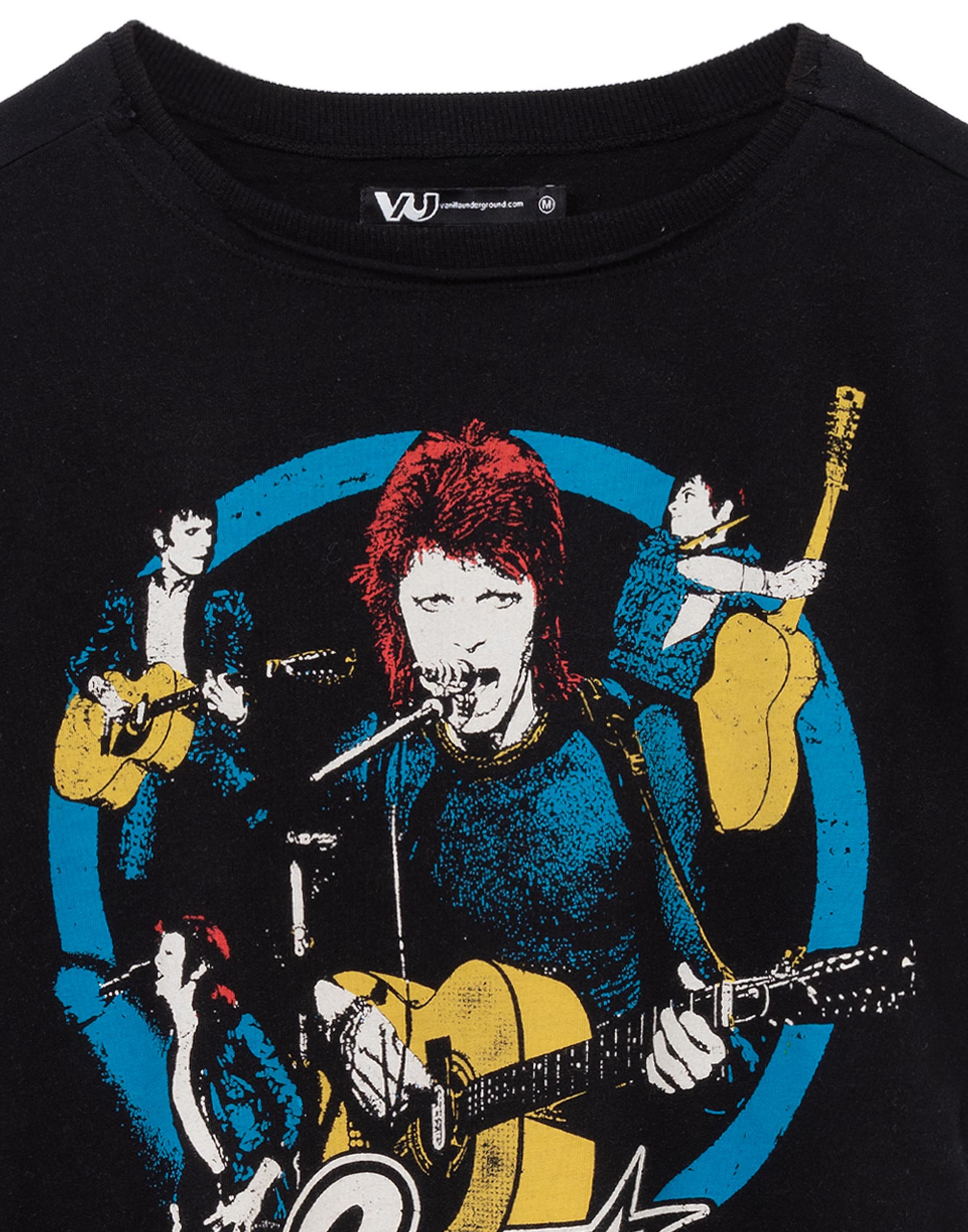 Black David Bowie Circle Crop T-Shirt, Image 5 of 5