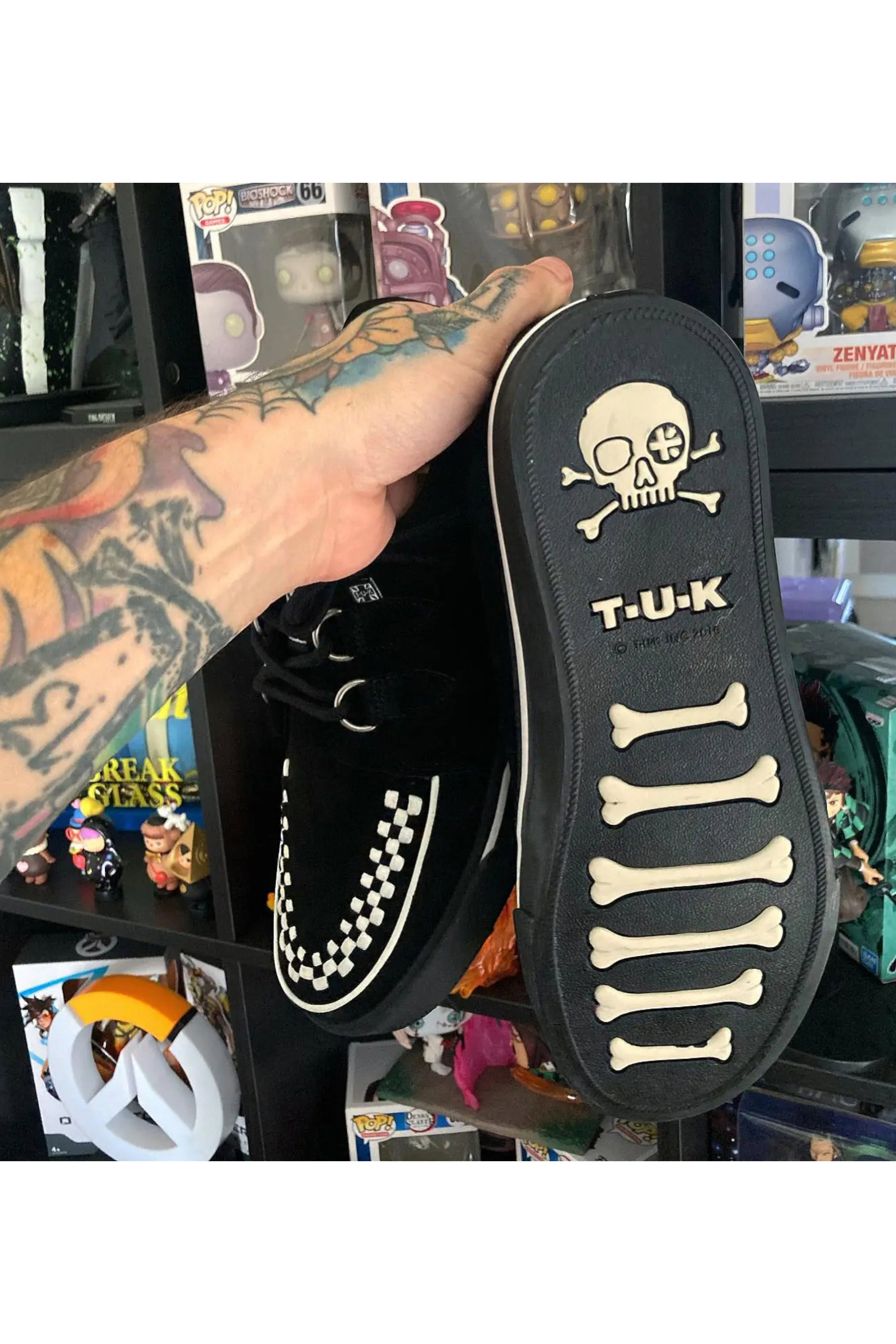 Black TUK Footwear Black Pointed Creeper Sneaker Suede Shoes, Image 8 of 8