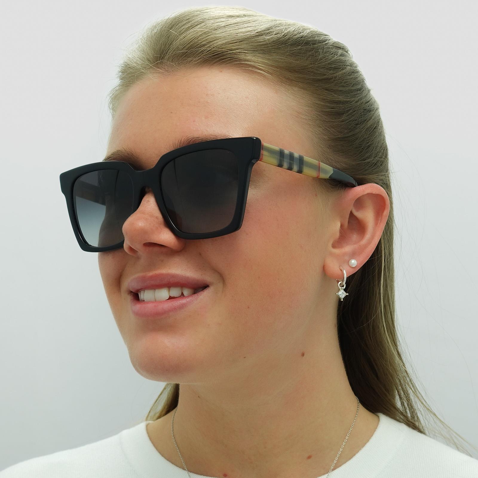 Black Burberry Black Square Black Grey Gradient BE4335 Sunglasses, Image 6 of 6