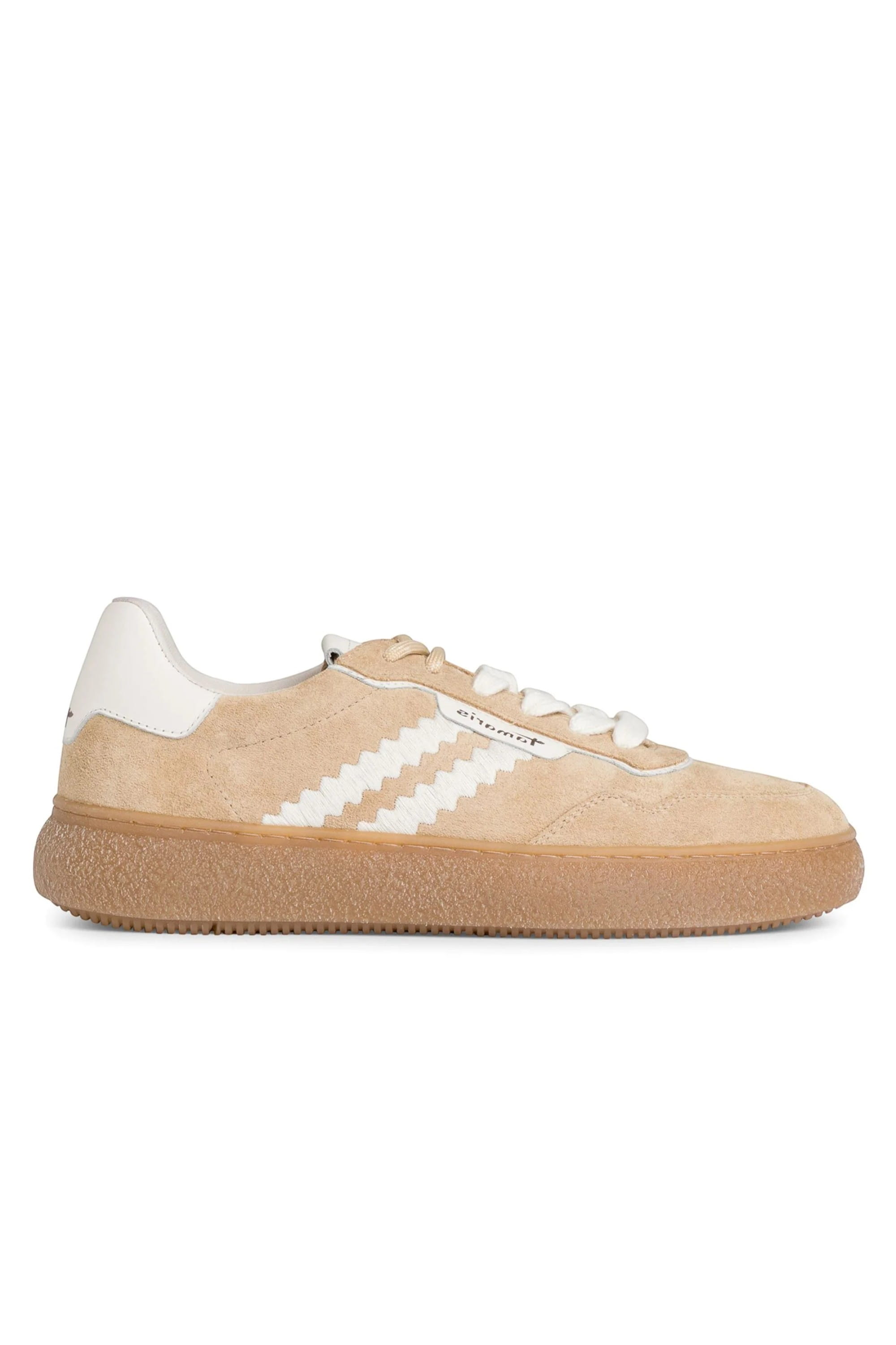 White Tamaris Beige White Stripe Sneakers