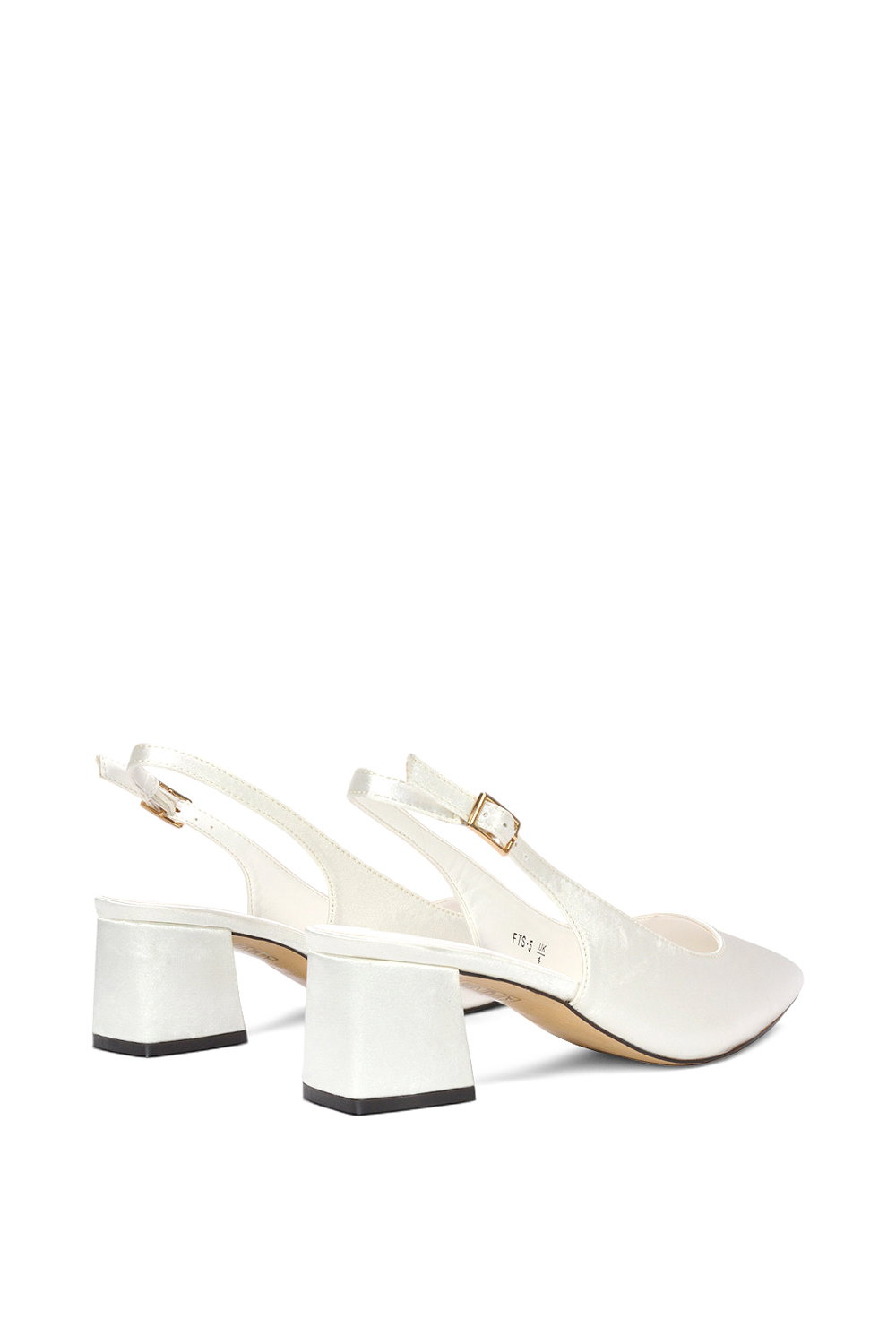 Ivory 'Virelai' Low Block Heel Bridal Heels With Slingback, Image 4 of 6