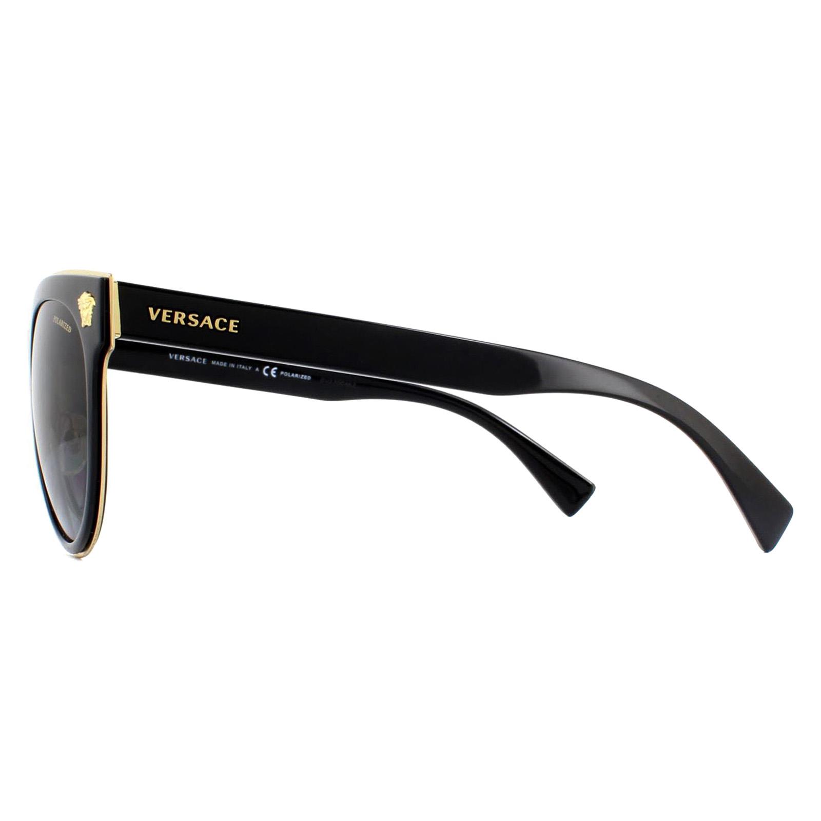Black Versace Black Cat Eye Black Grey Sunglasses, Image 3 of 4
