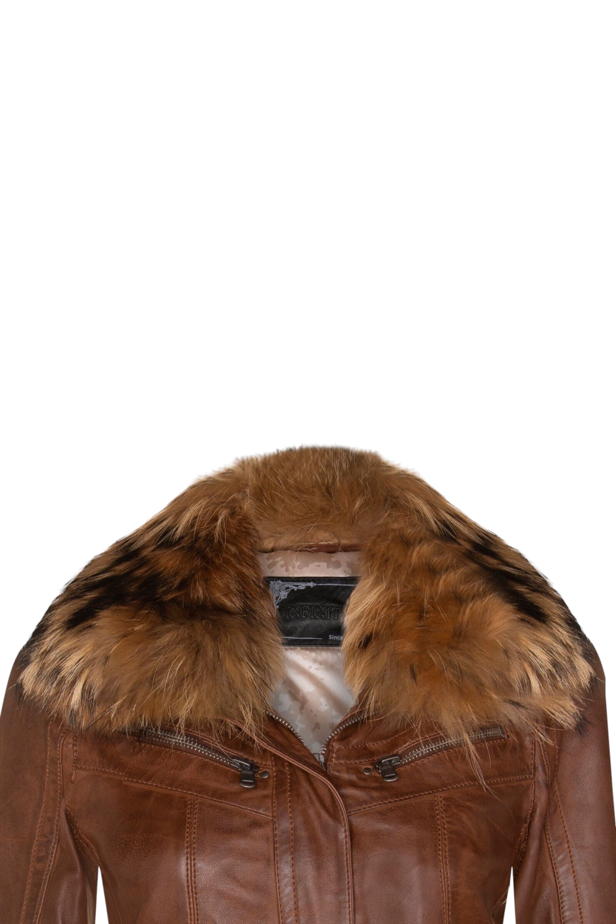 Tan Womens Leather Parker Jacket - Arvada, Image 5 of 5