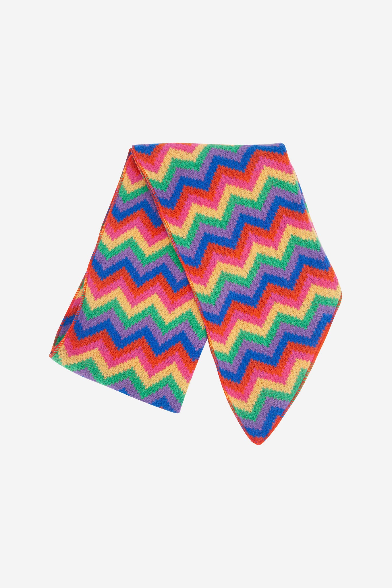Multi Zig Zag Stripe Winter Scarf, Image 4 of 5