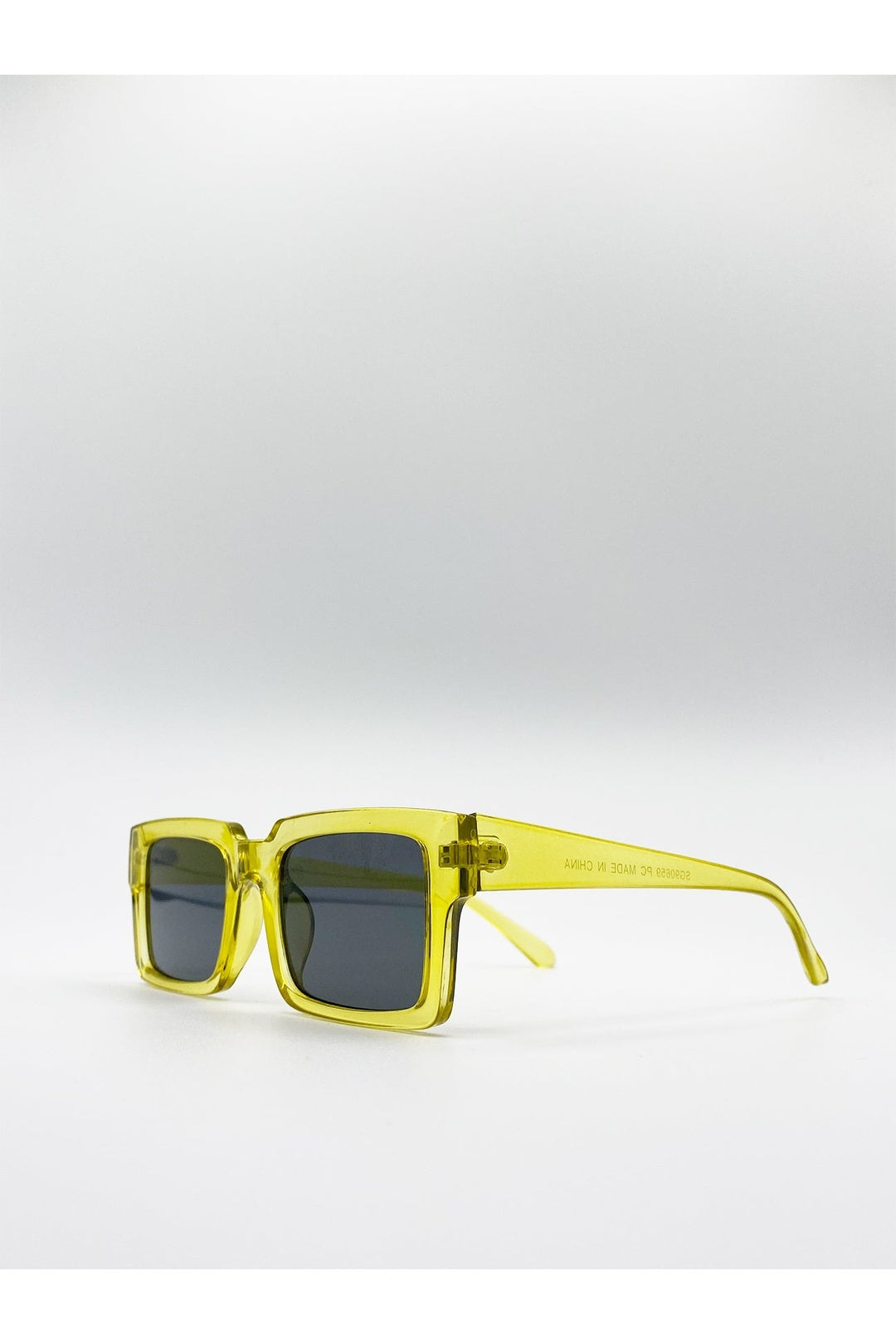Yellow Square Crystal Frame Sunglasses, Image 4 of 6