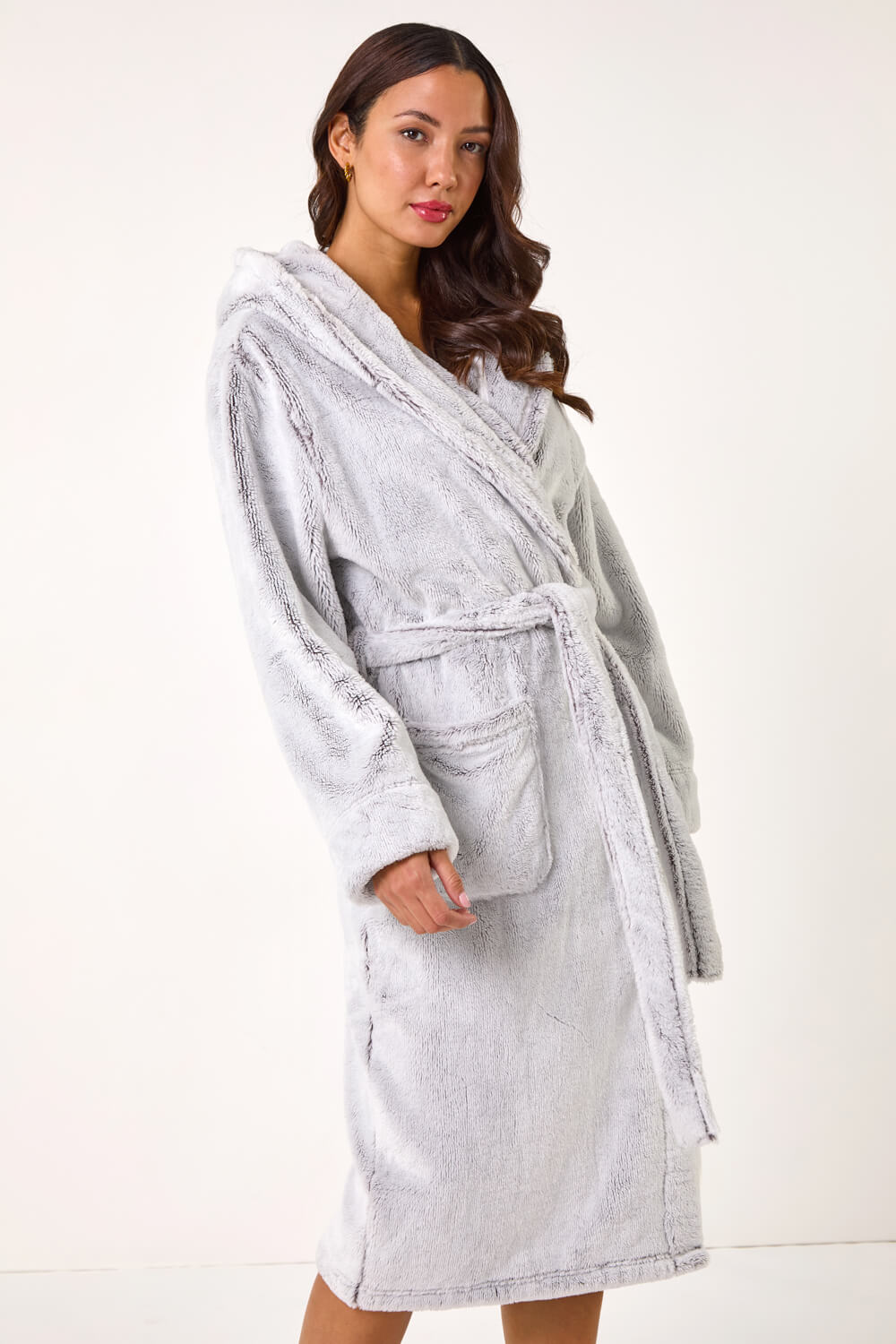 chinese dress ladies Ladies Personalised Hooded Fleece Dressing Gown XL (UK 14-16) / Light Pink main image 0