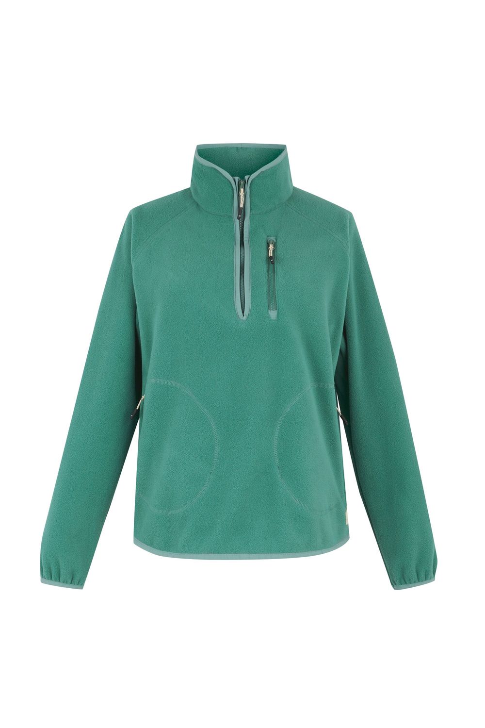 Dark Green Frankie Quarter Zip Fleece Top, Image 2 of 5