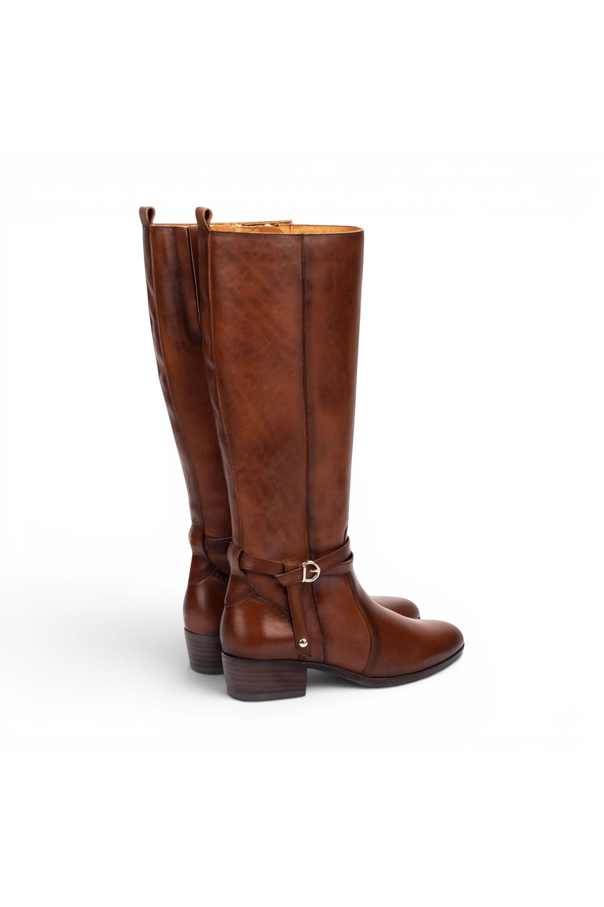 Brown Womens Leather Knee High Boots -W1U-9764, Image 5 of 6