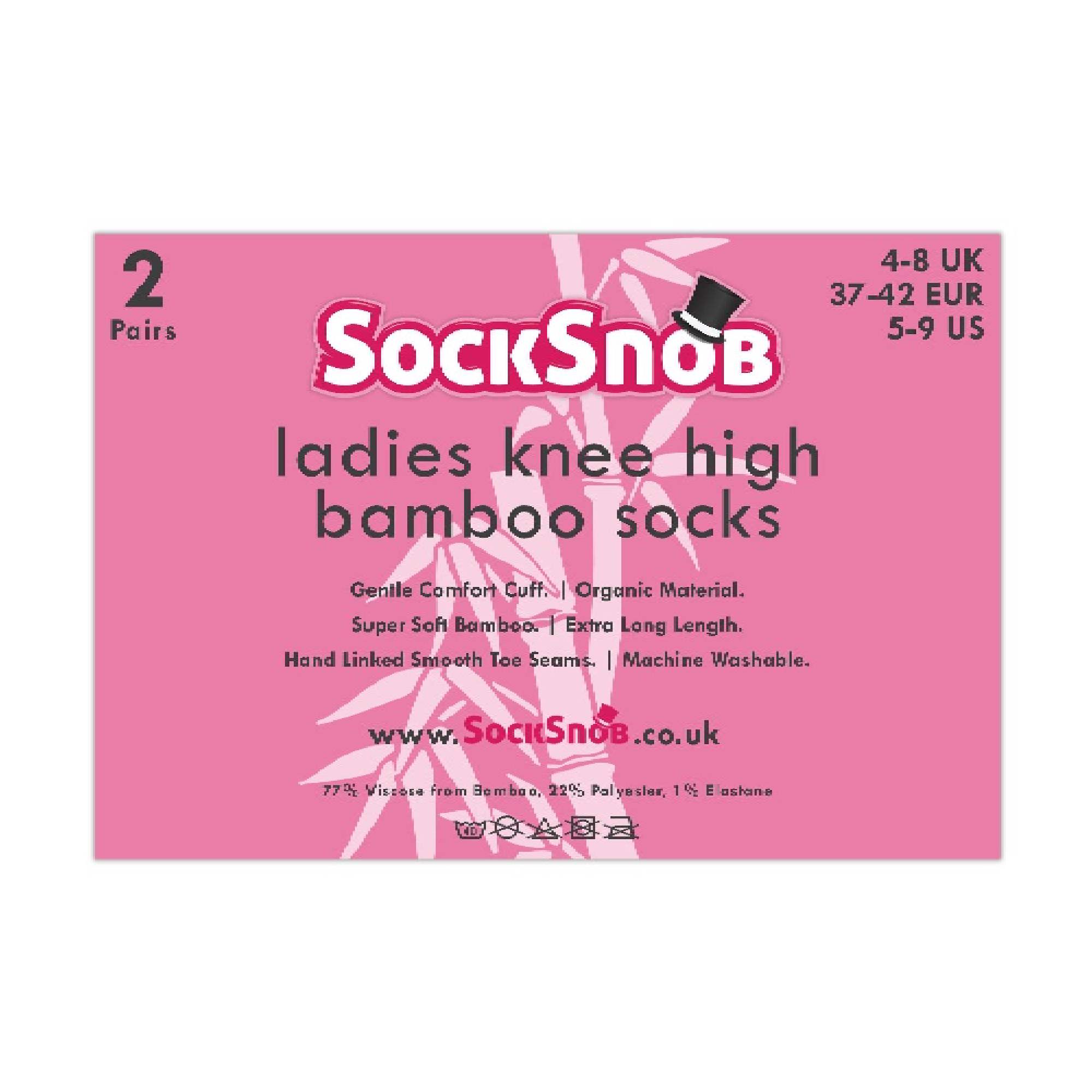 Multi 2 Pack Ladies Rainbow Patterned Knee High Bamboo Socks, Image 5 of 5