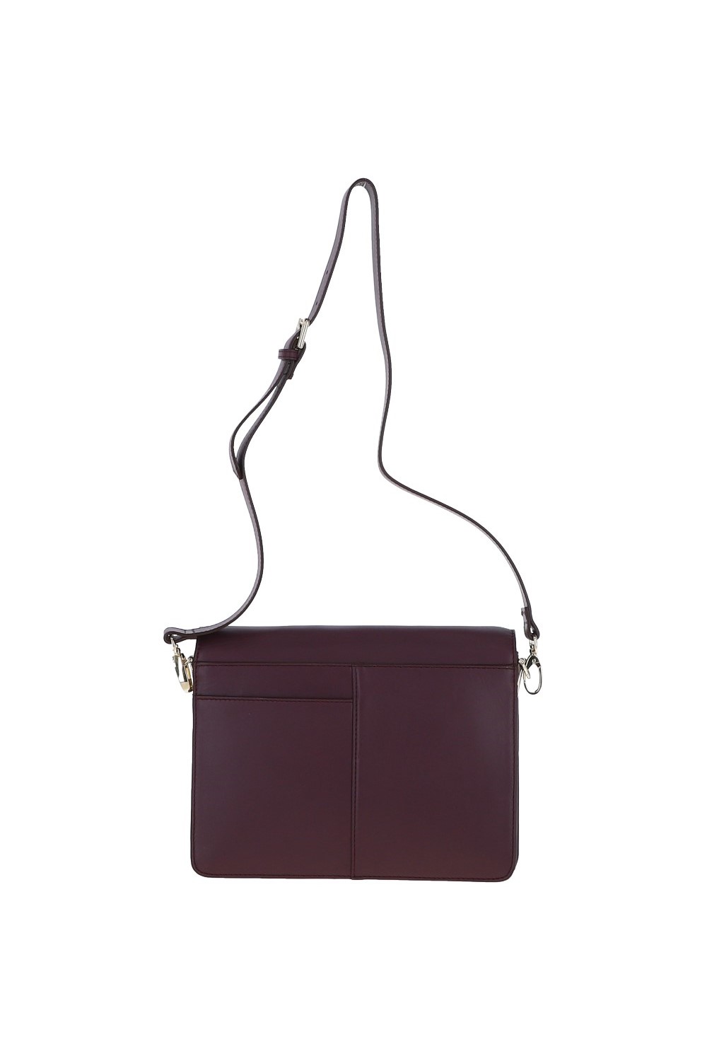 Burgundy 'Fabrizia' Two Sections Leather Shoulder Bag, Image 4 of 4