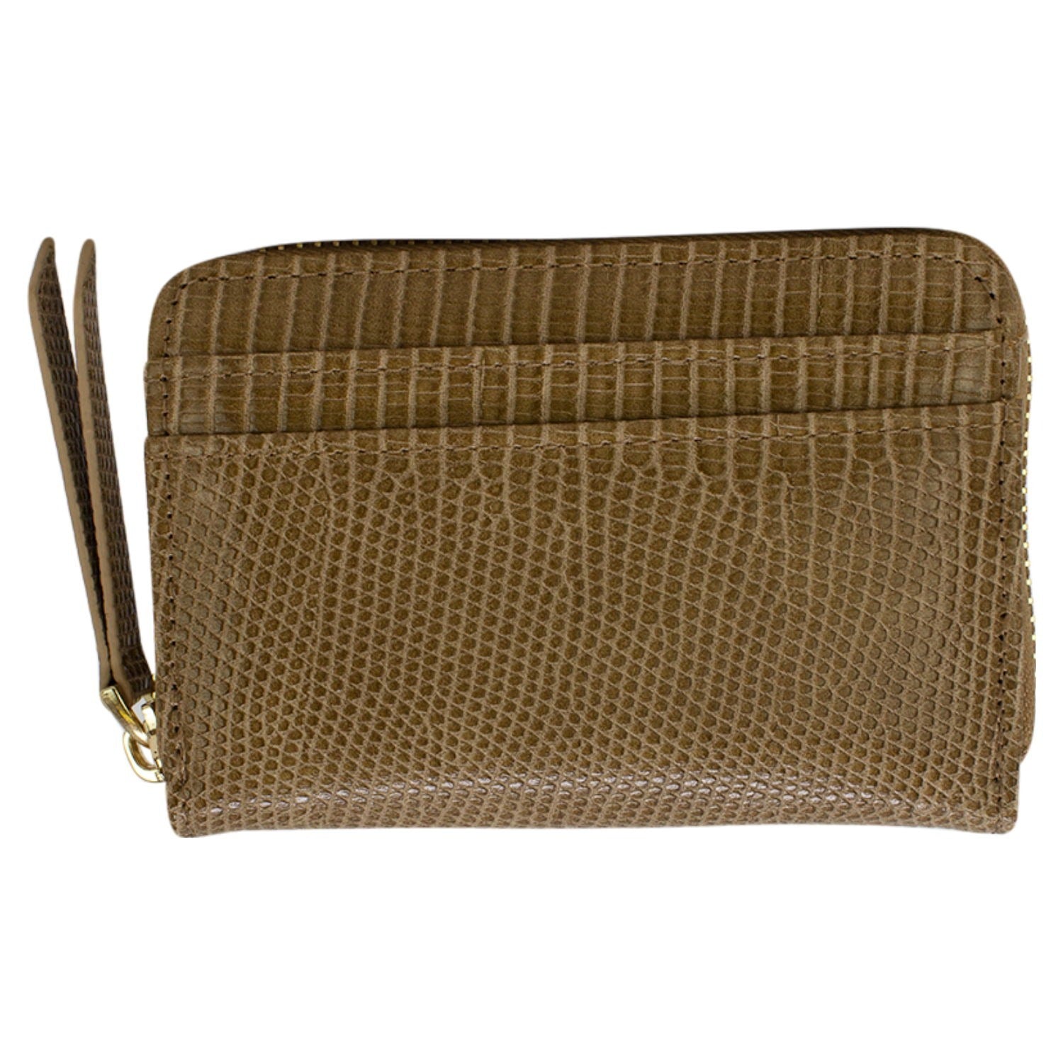 Brown Small Snake Print Zipped Purse In Brown